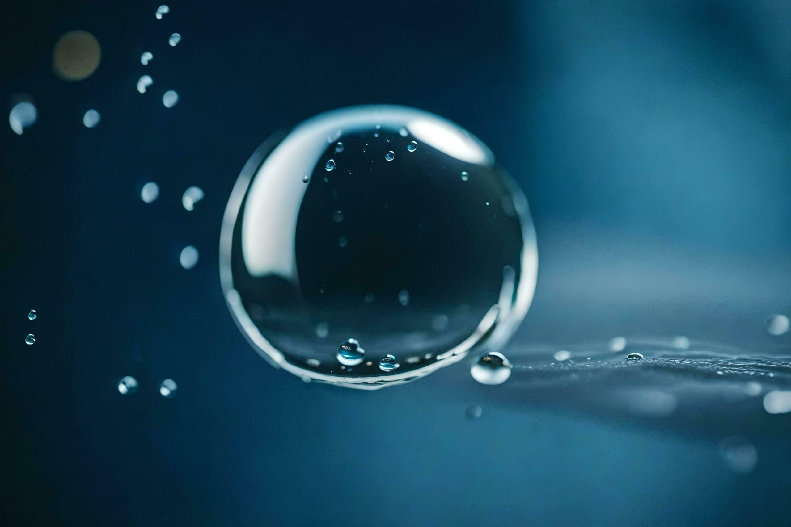 a drop of water is shown in the dark Free Photo