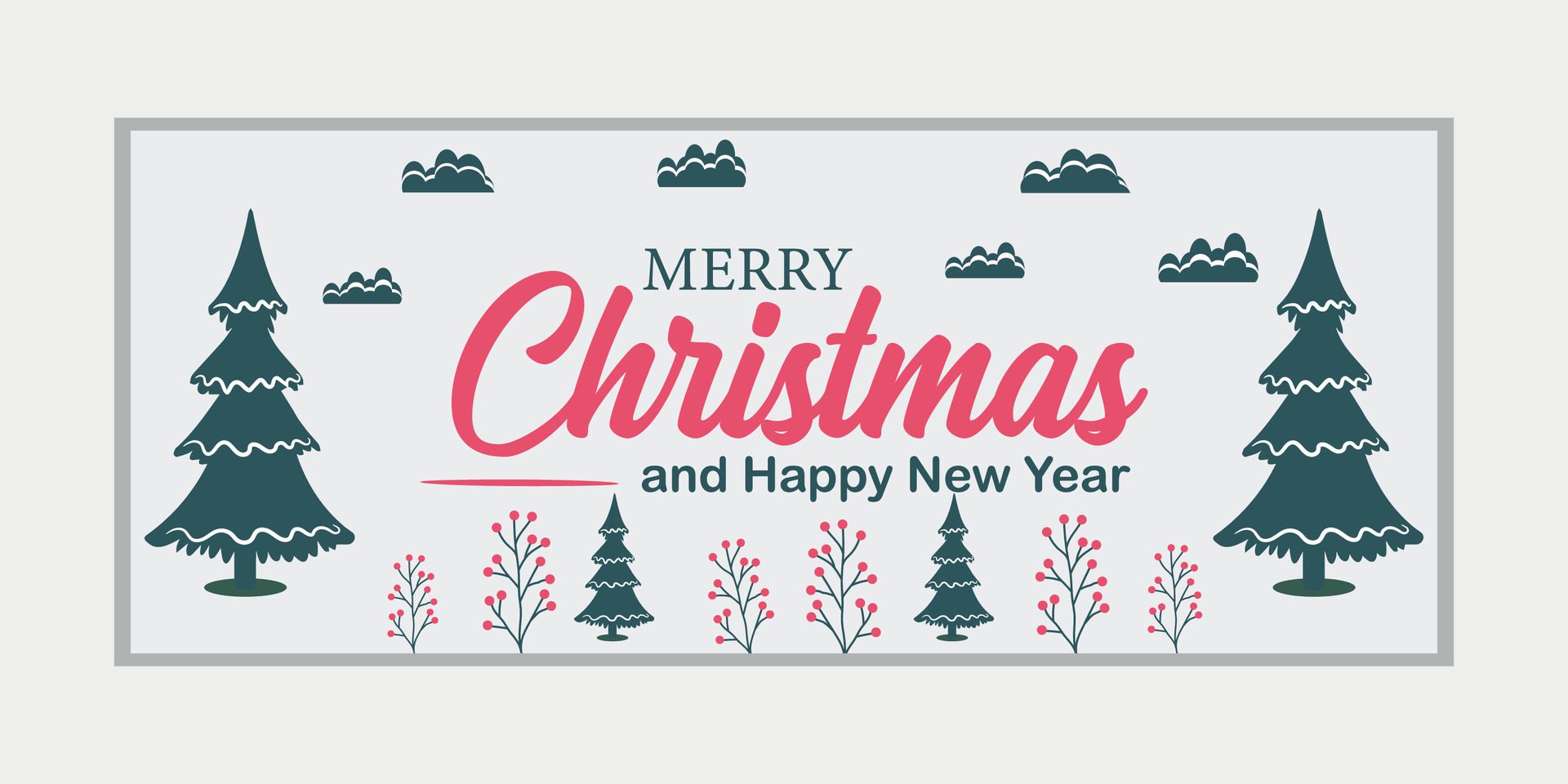 merry christmas banner set and happy new year banner, social media cover and web banner Free Vector