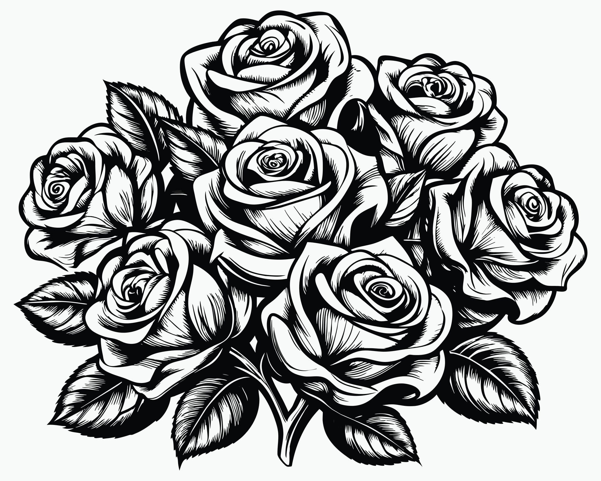 Black and white rose Free Vector