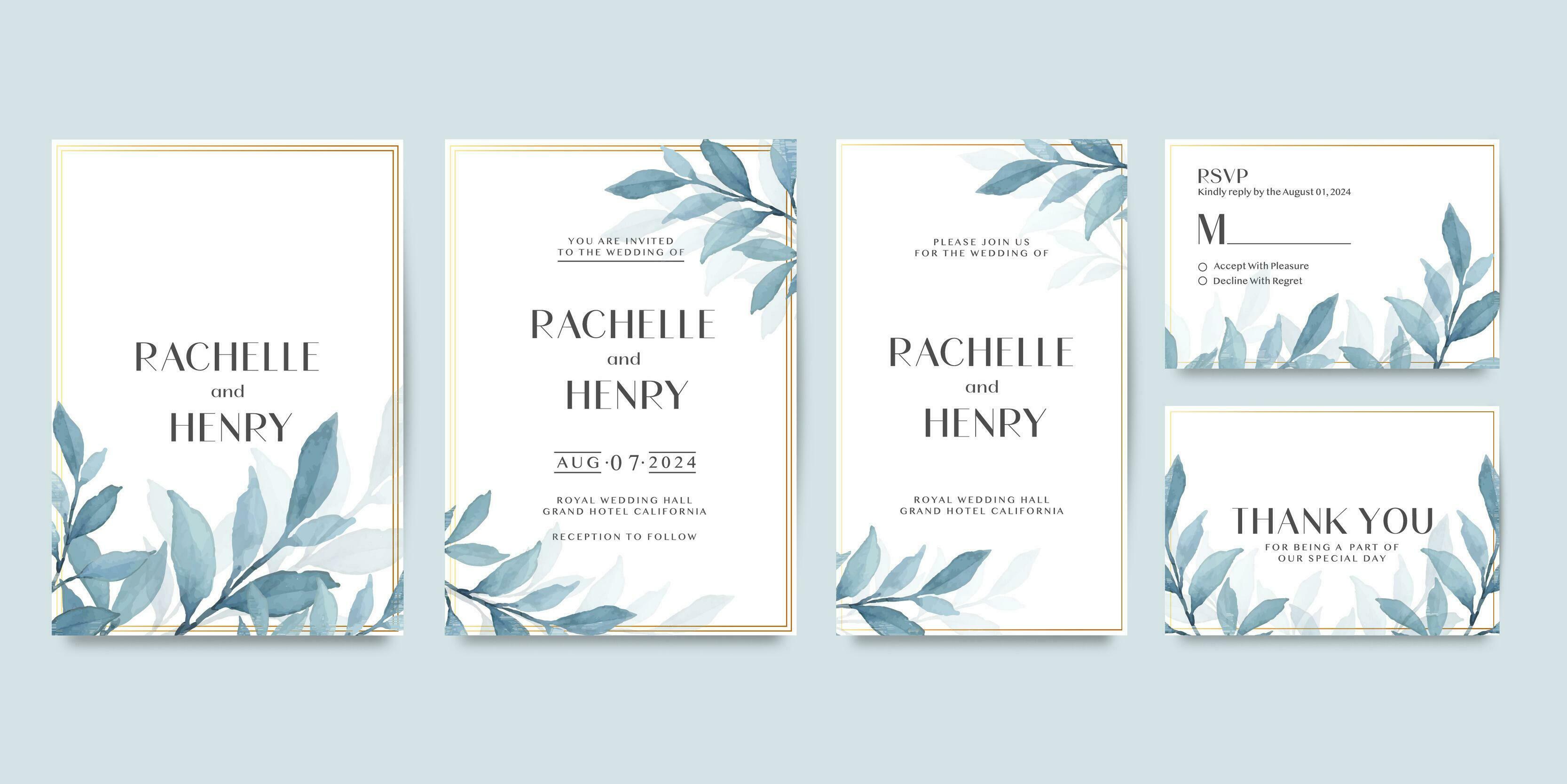 Wedding invitation template with flower Stock Free