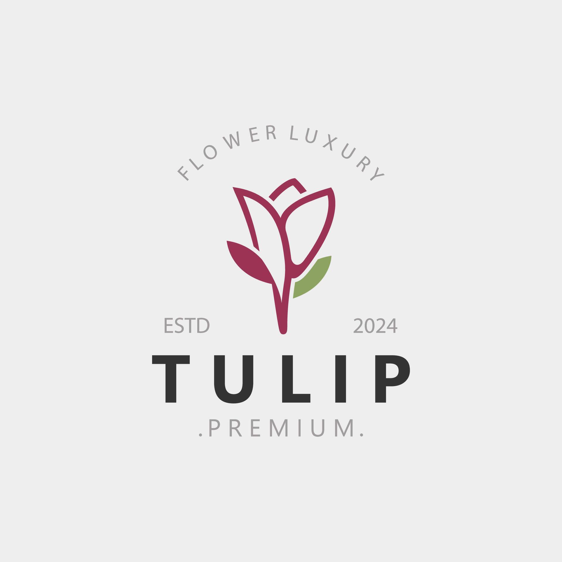 Tulip Flower logo with leaves design, suitable for fashion, beauty spa and boutique emblem business Stock Free