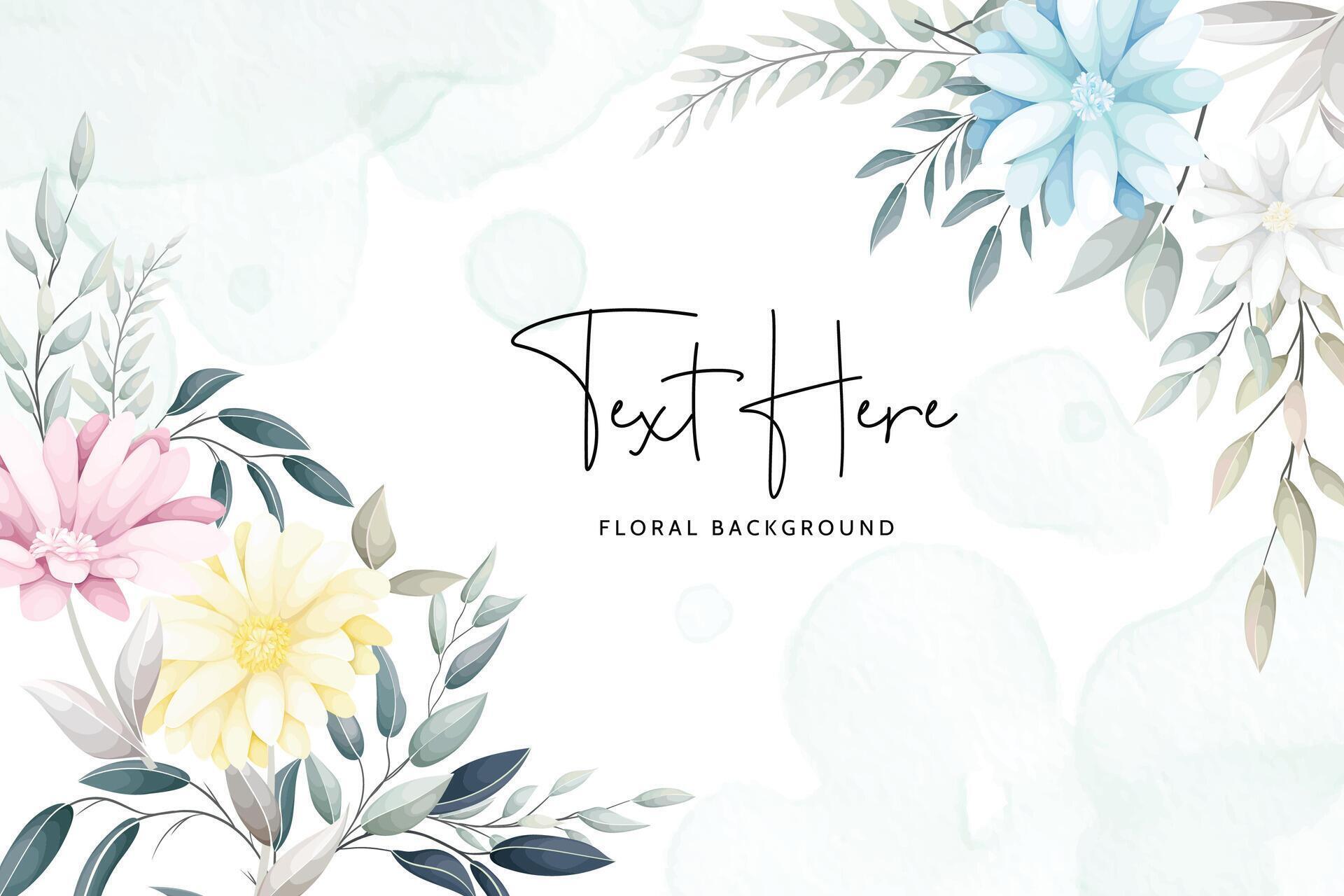 beautiful aster flower and leaves floral background Stock Free