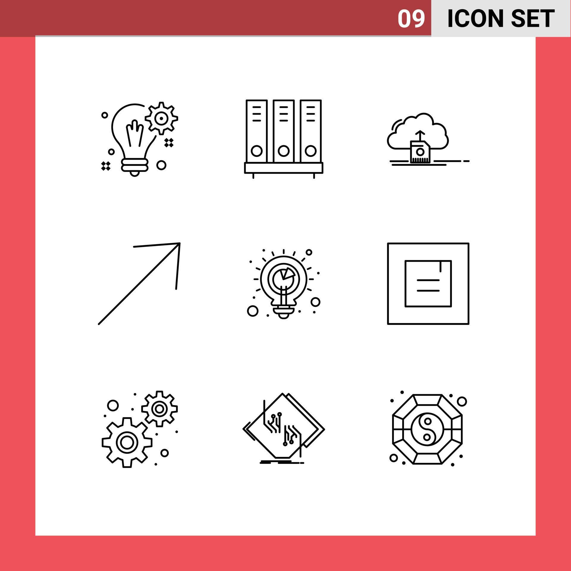 9 Creative Icons Modern Signs and Symbols of up arrow document computing save Editable Vector Design Elements Stock Free