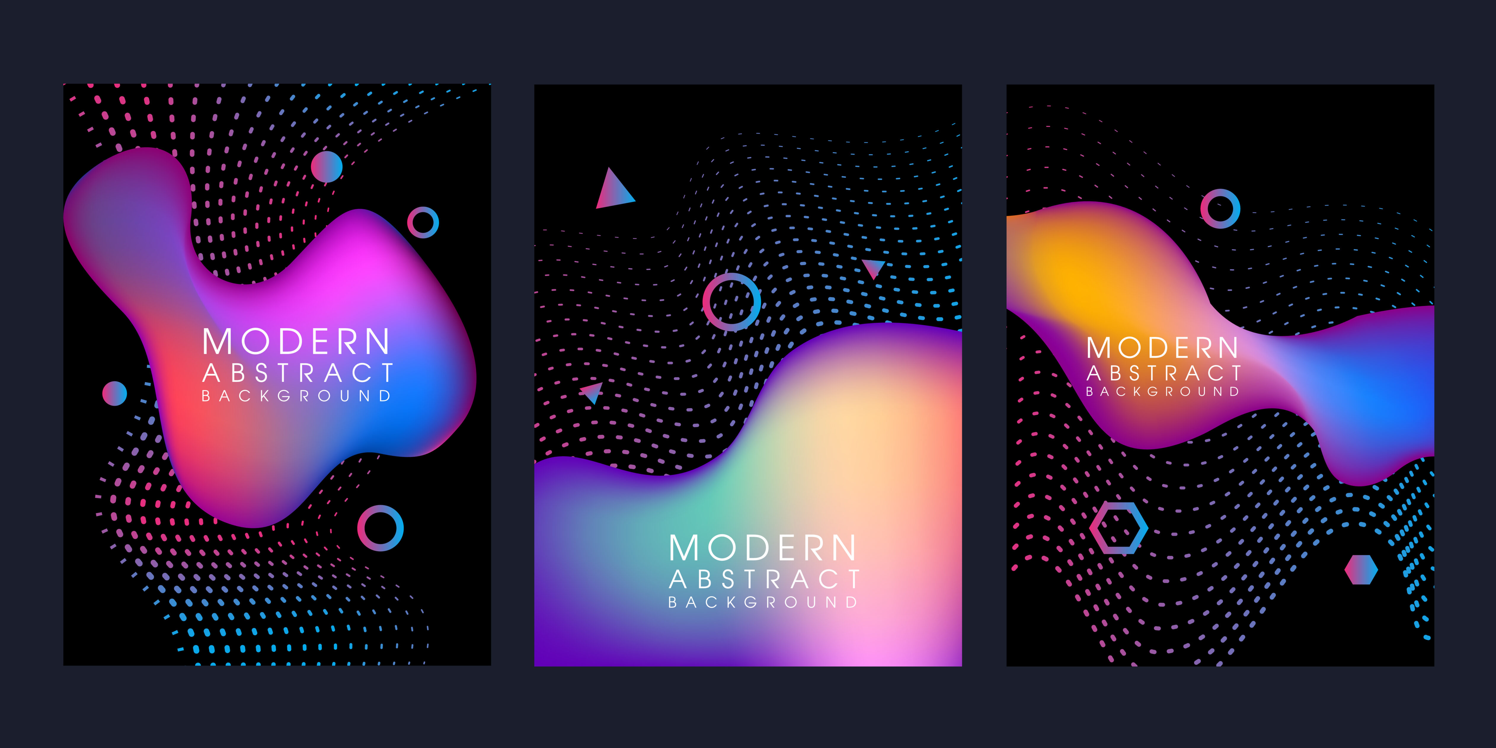 Gradient Liquid Shape Banner Set Free Vector