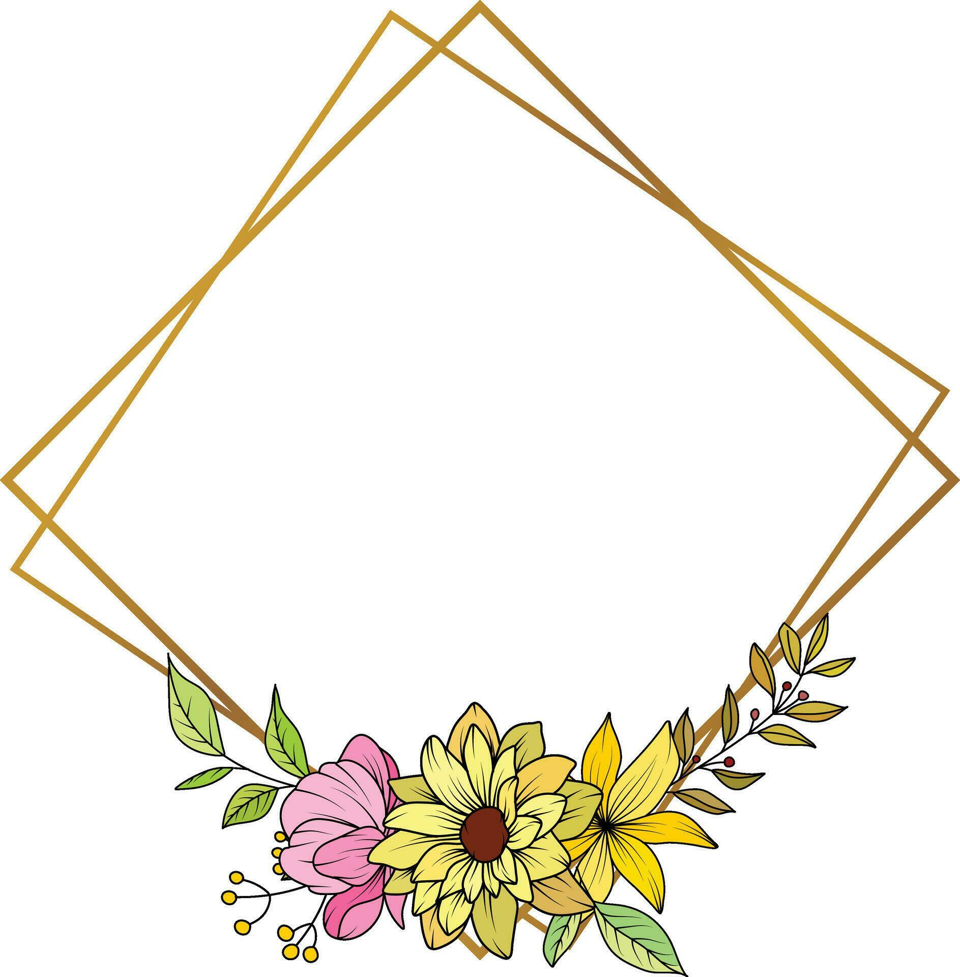 Flower Frame Wreath. Set of floral frames. Floral botanical flowers. for graphic designer decoration, product design, and cards Stock Free