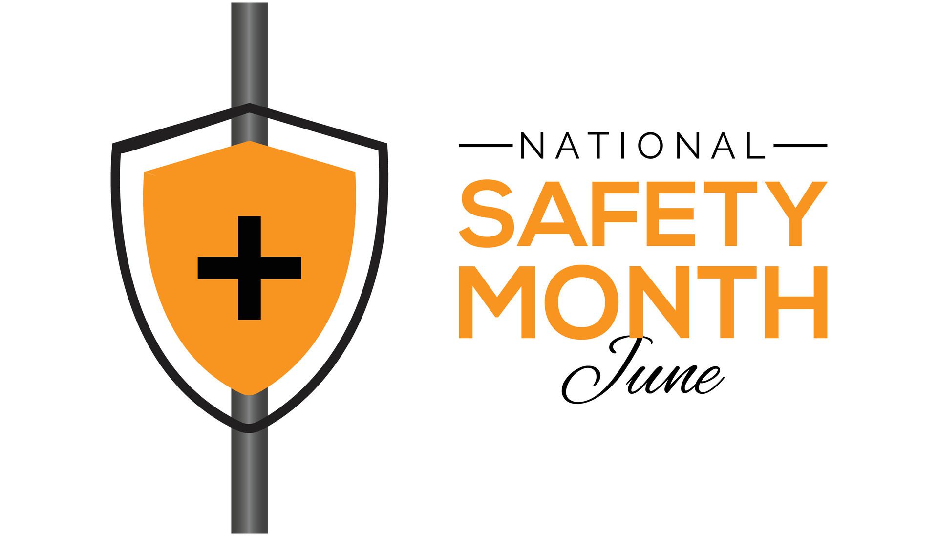 National Safety Month observed every year in June. Template for background, banner, card, poster with text inscription. Free Vector