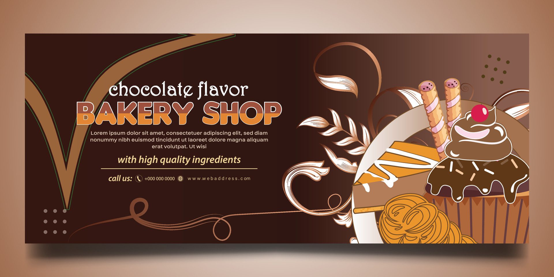 Bakery shop banner design and food shop banner Free Vector