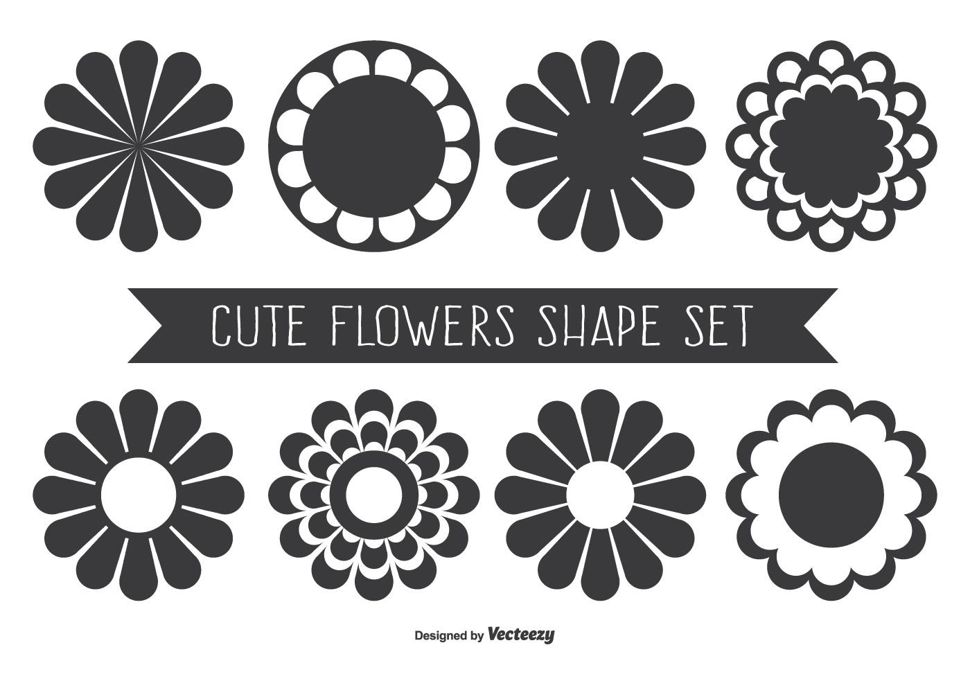 Cute Assorted Flower Shapes Stock Free and Free SVG