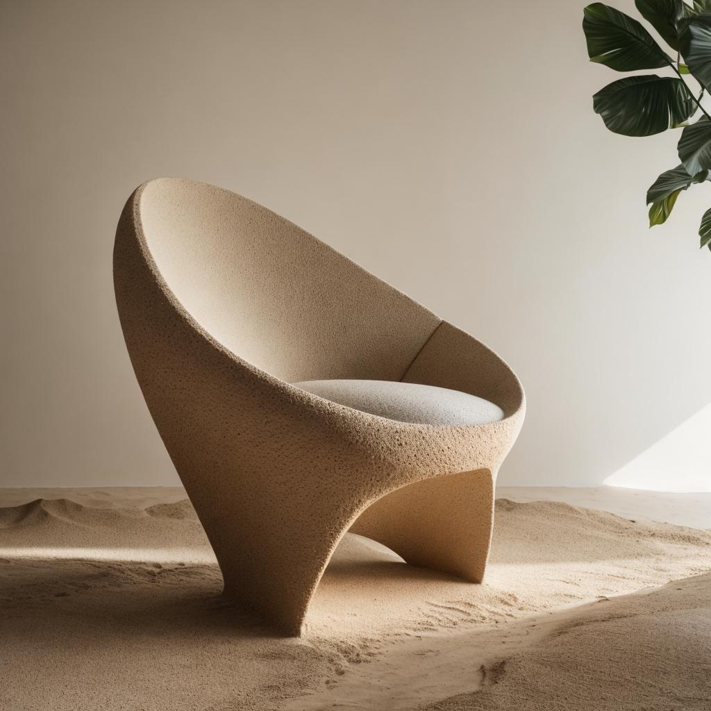 An chair sculptural made by @ai_generated