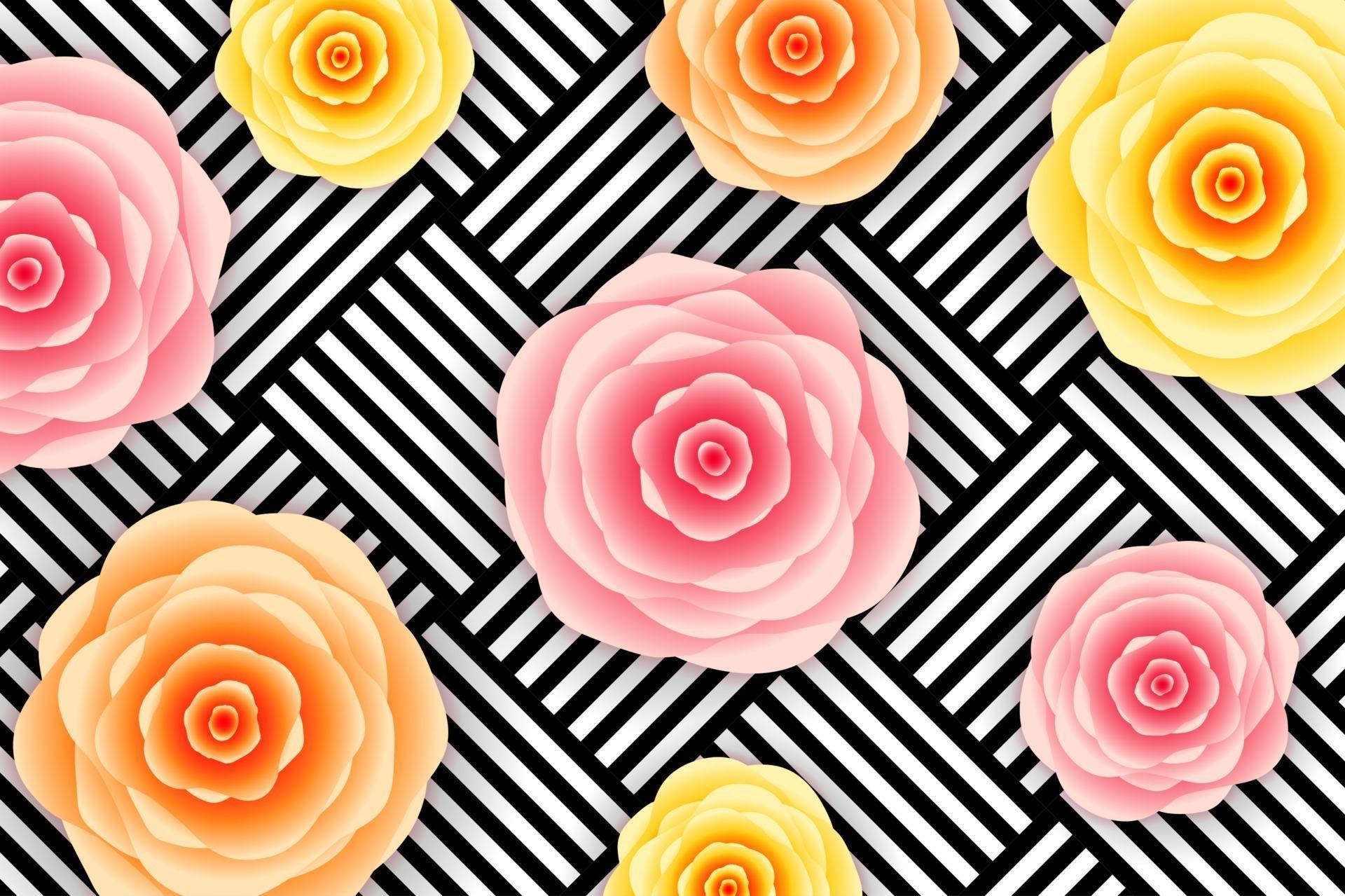 Realistic Colorful Flower Geometric Background Stock Free