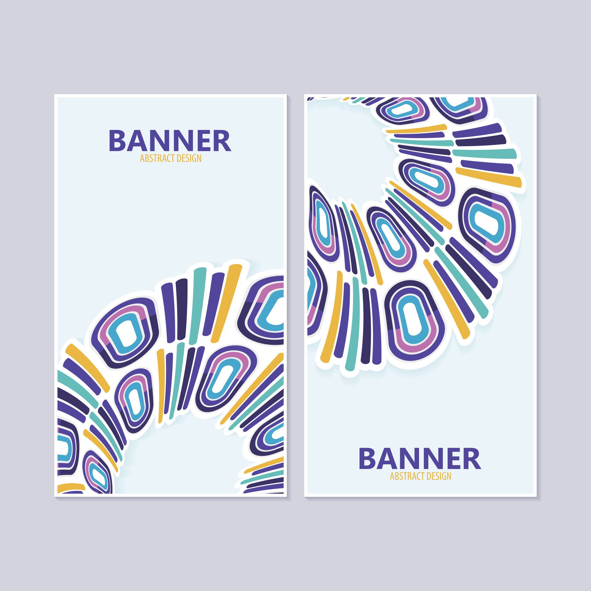 colorful abstract shape banner design Free Vector