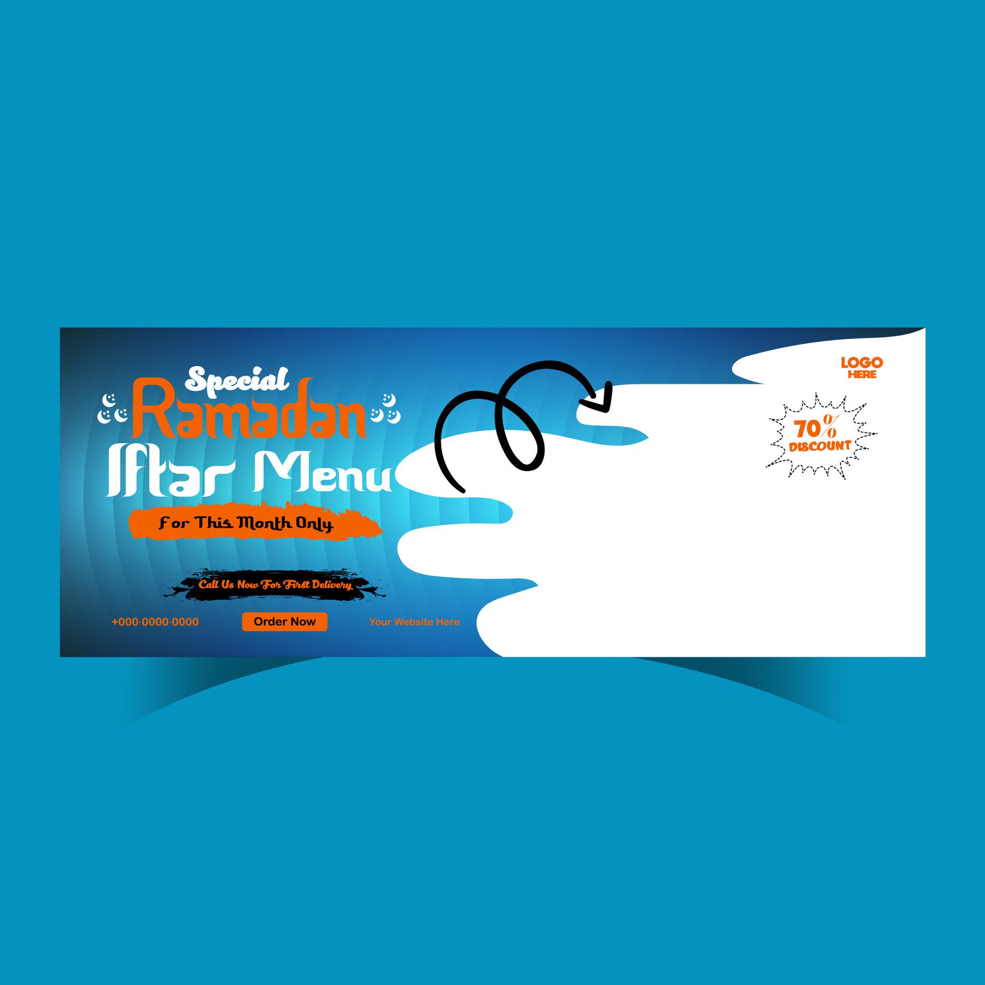 Ramadan food menu post design and social media banner template Free Vector