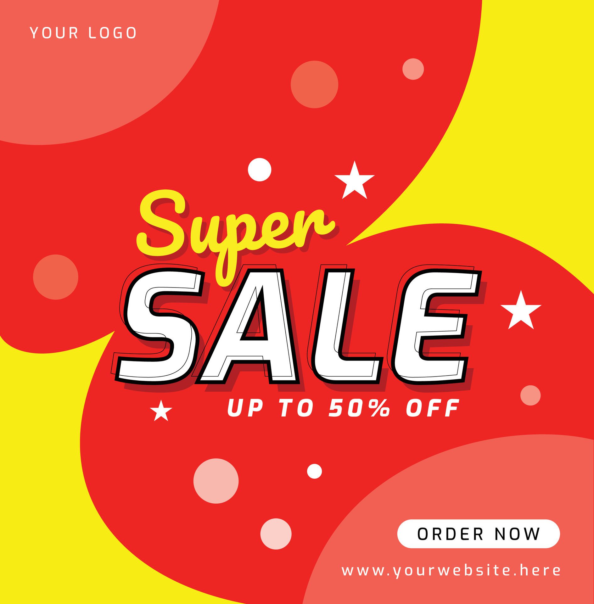 Super sale discount banner promotion Free Vector