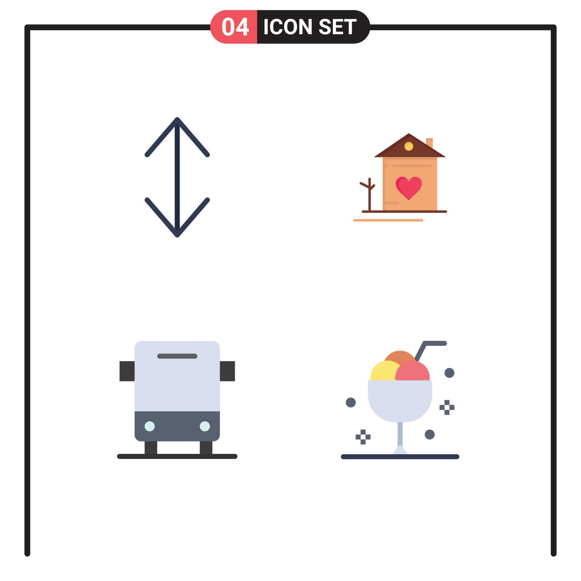 4 Flat Icon concept for Websites Mobile and Apps arrow car home couple transport Editable Vector Design Elements Stock Free