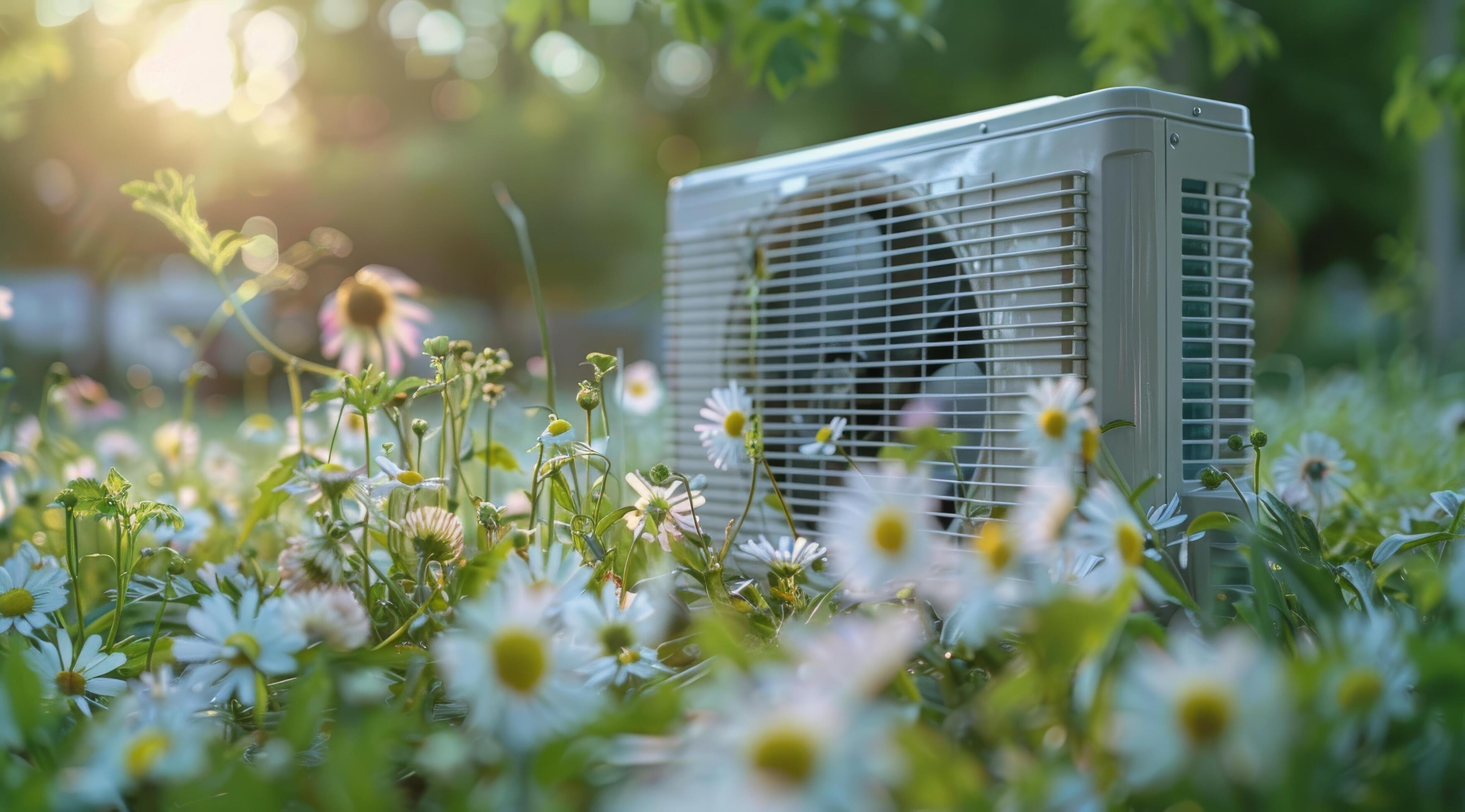 Fan Cooler In Sunny Field With House In Background Stock Free