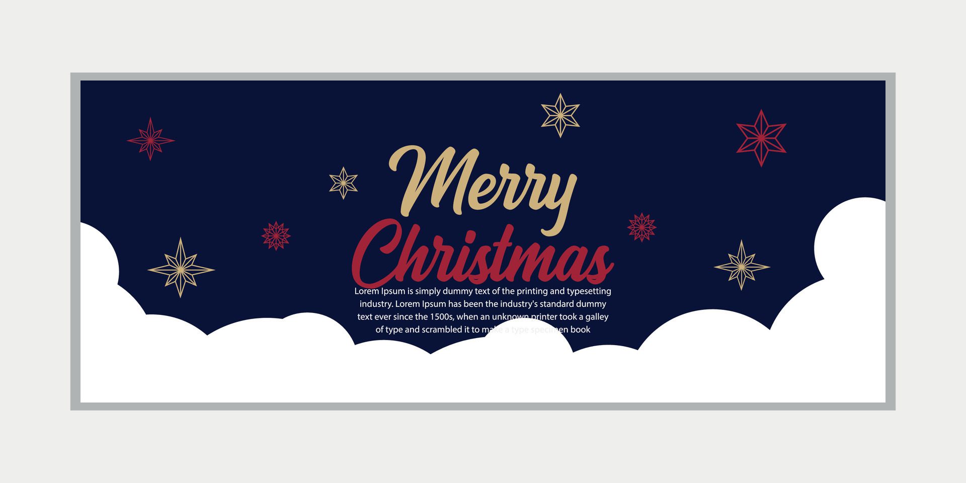 merry christmas banner set and happy new year banner, social media cover and web banner,Merry Christmas design for greeting card, Free Vector