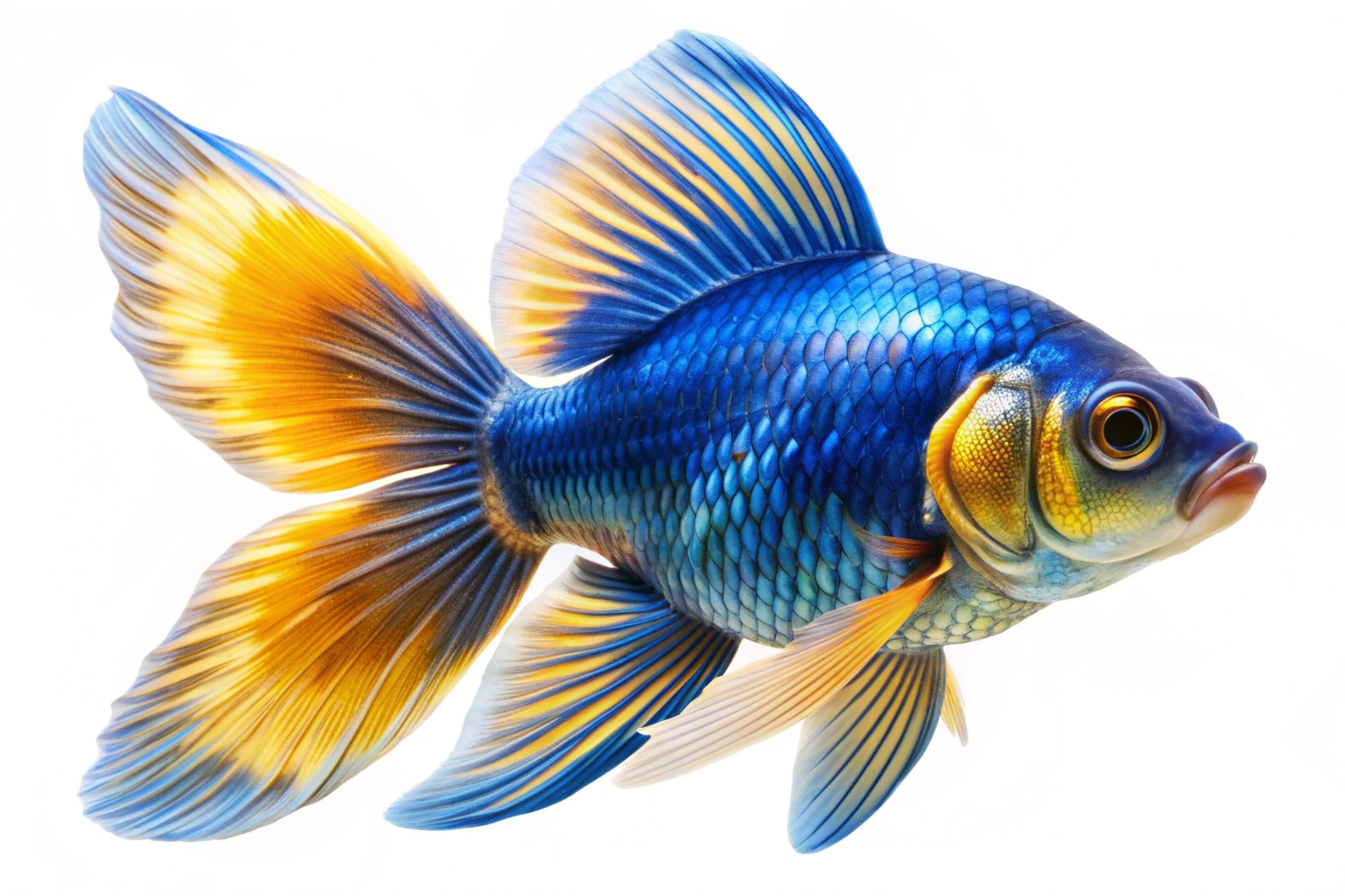 Blue ornamental fish isolated on white background Stock Free