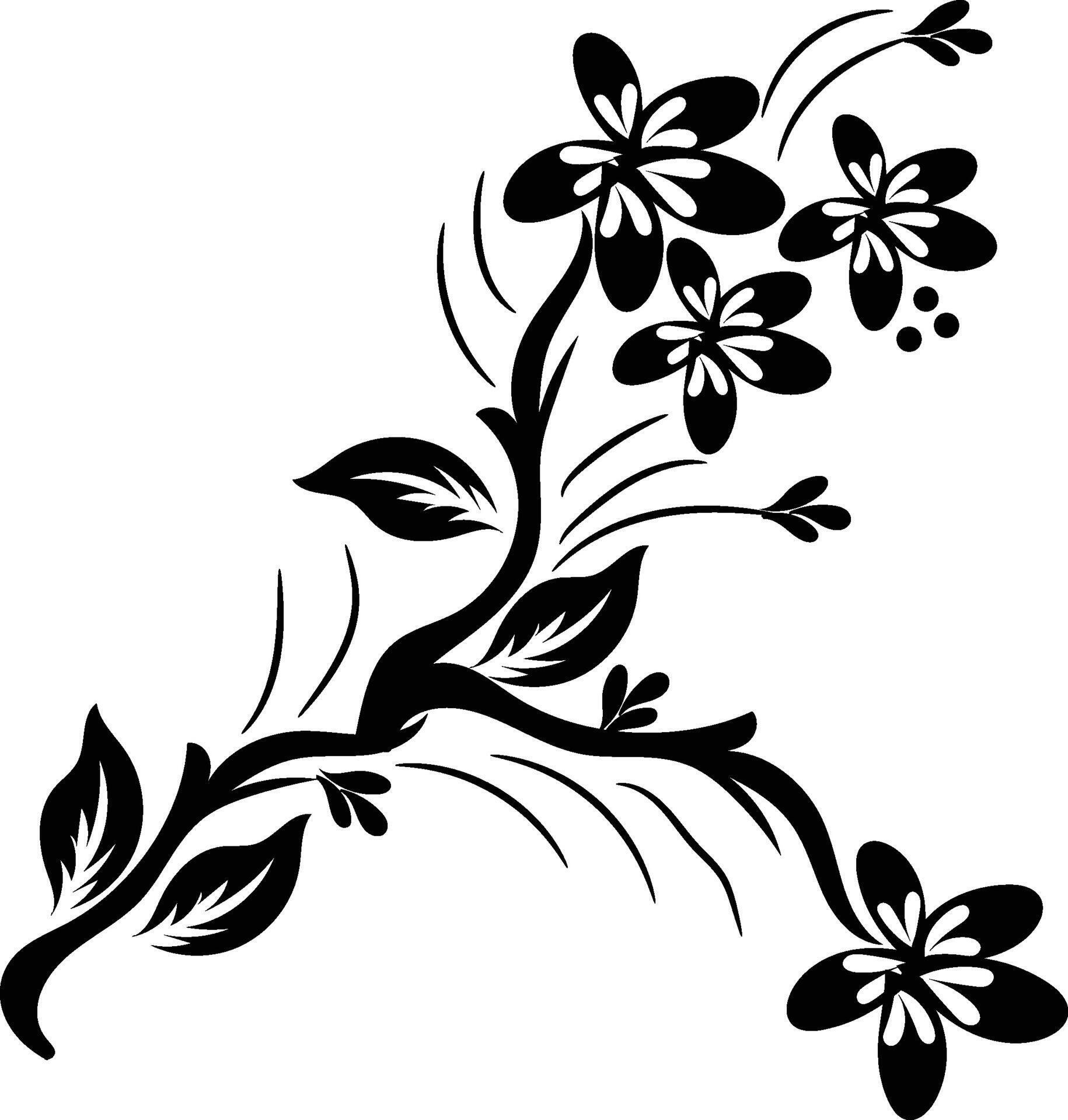 flower silhouettes design Stock Free