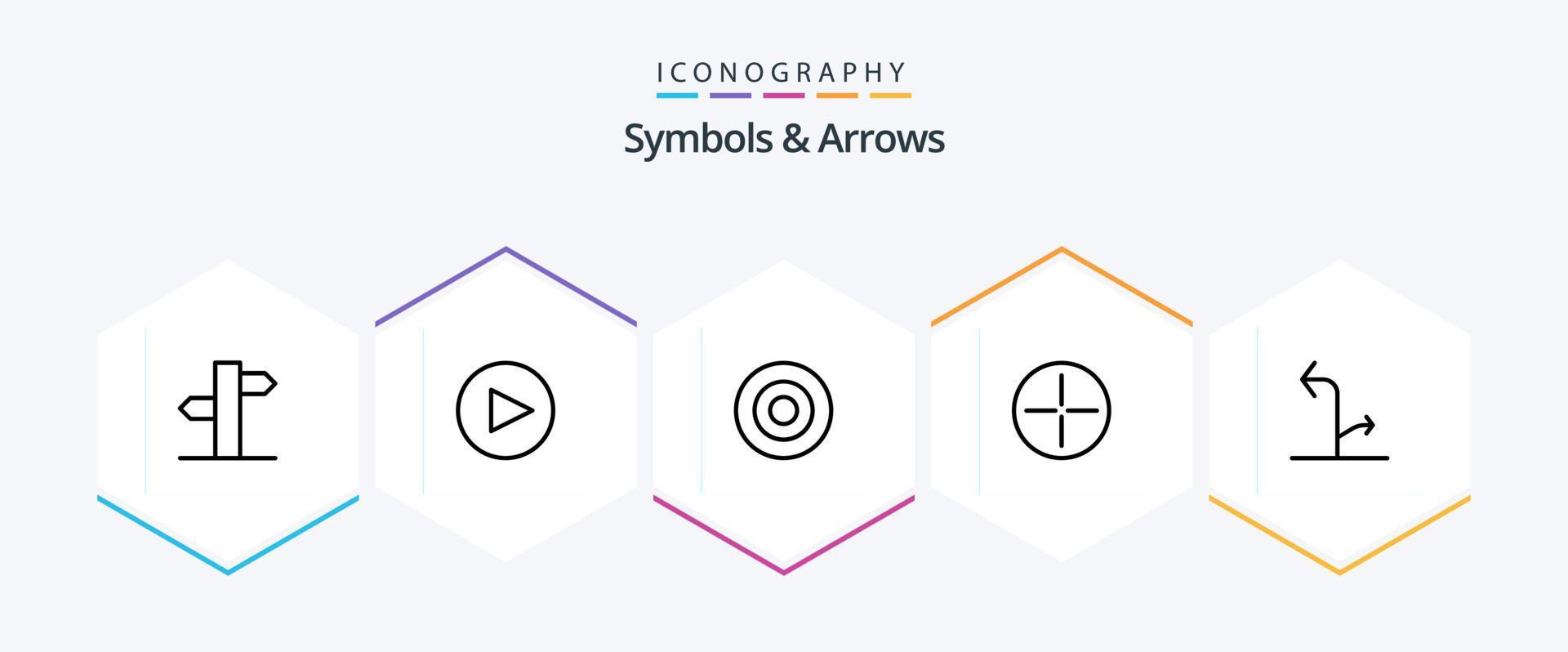 Symbols and Arrows 25 Line icon pack including . signs. symbolism. directional. symbols Stock Free