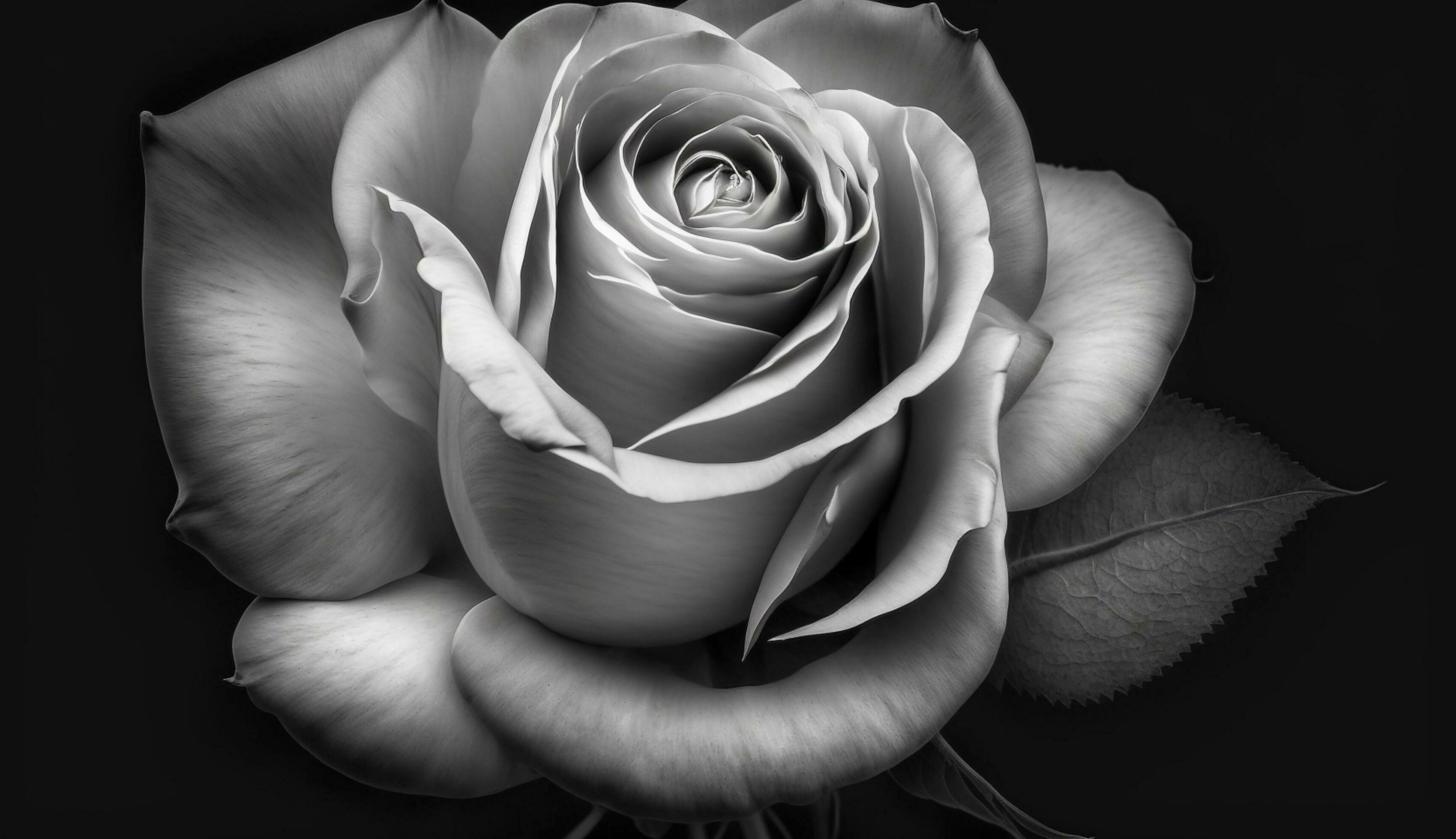 Nature beauty in monochrome delicate flower petal generated by AI Stock Free