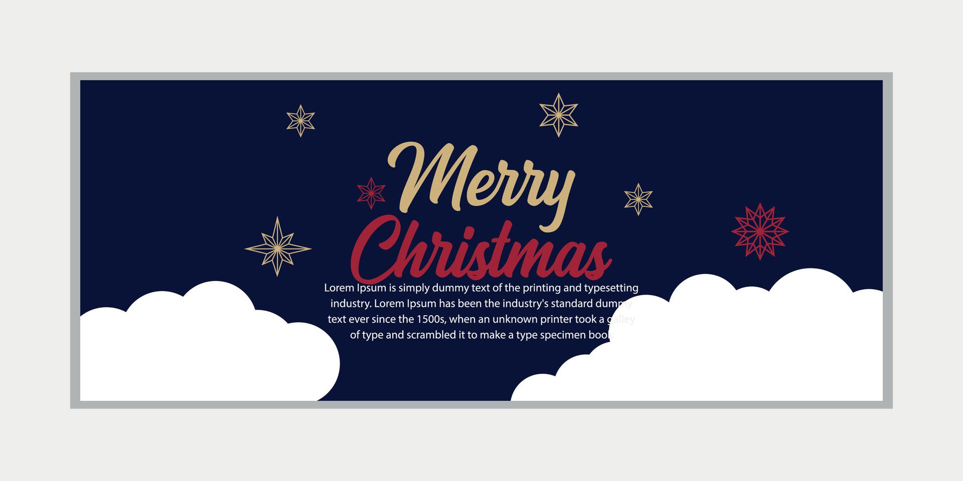 merry christmas banner set and happy new year banner, social media cover and web banner,Merry Christmas design for greeting card, Free Vector