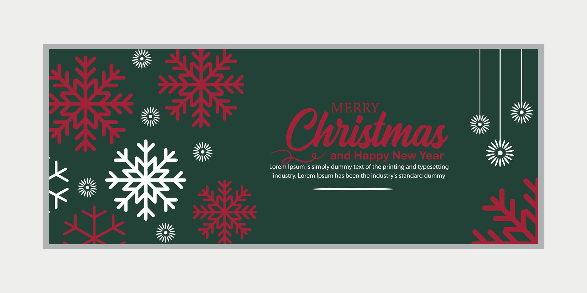 merry christmas banner set and happy new year banner, social media cover and web banner,Merry Christmas design for greeting card, Free Vector