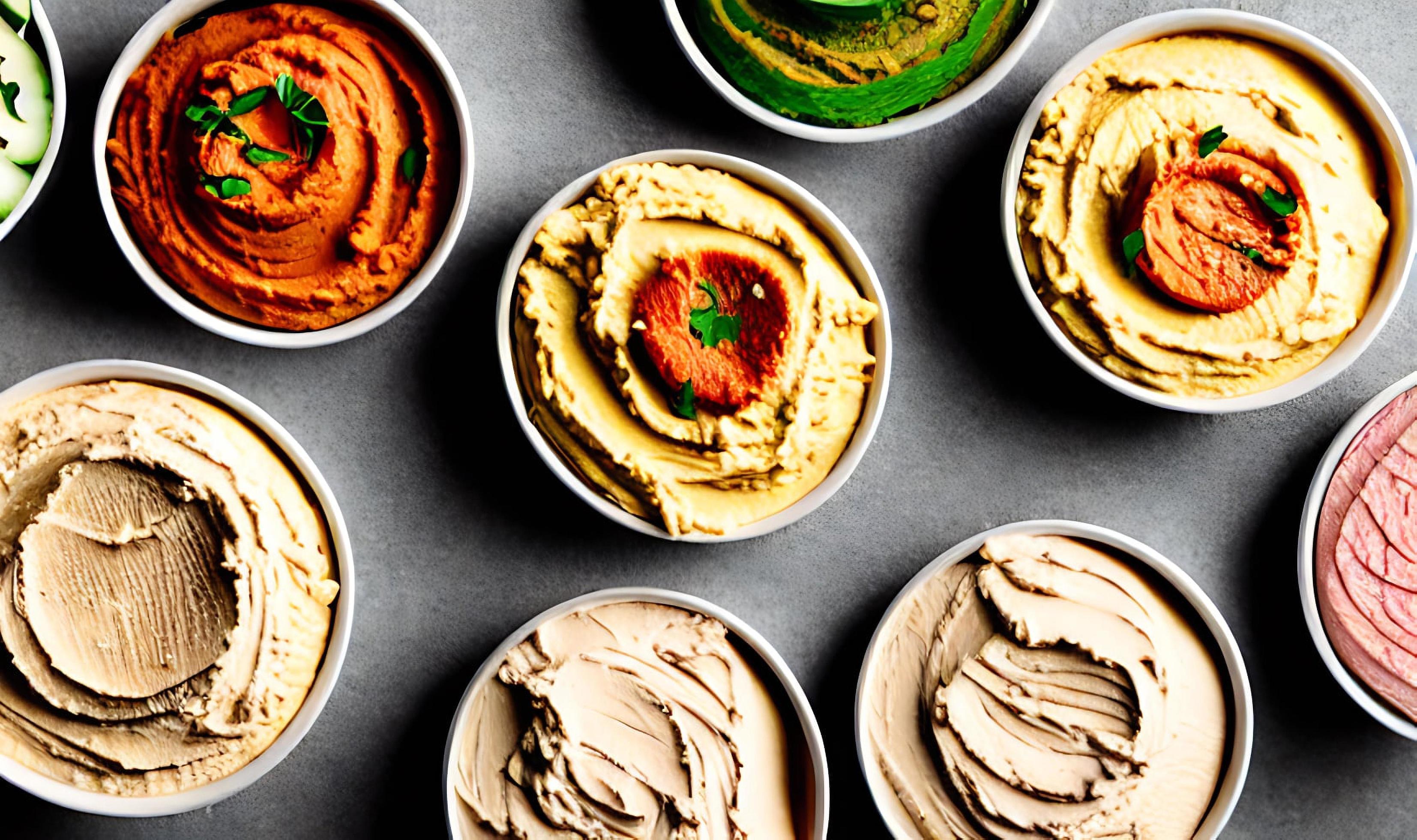 Healthy food. Traditional freshly made organic hummus. Stock Free