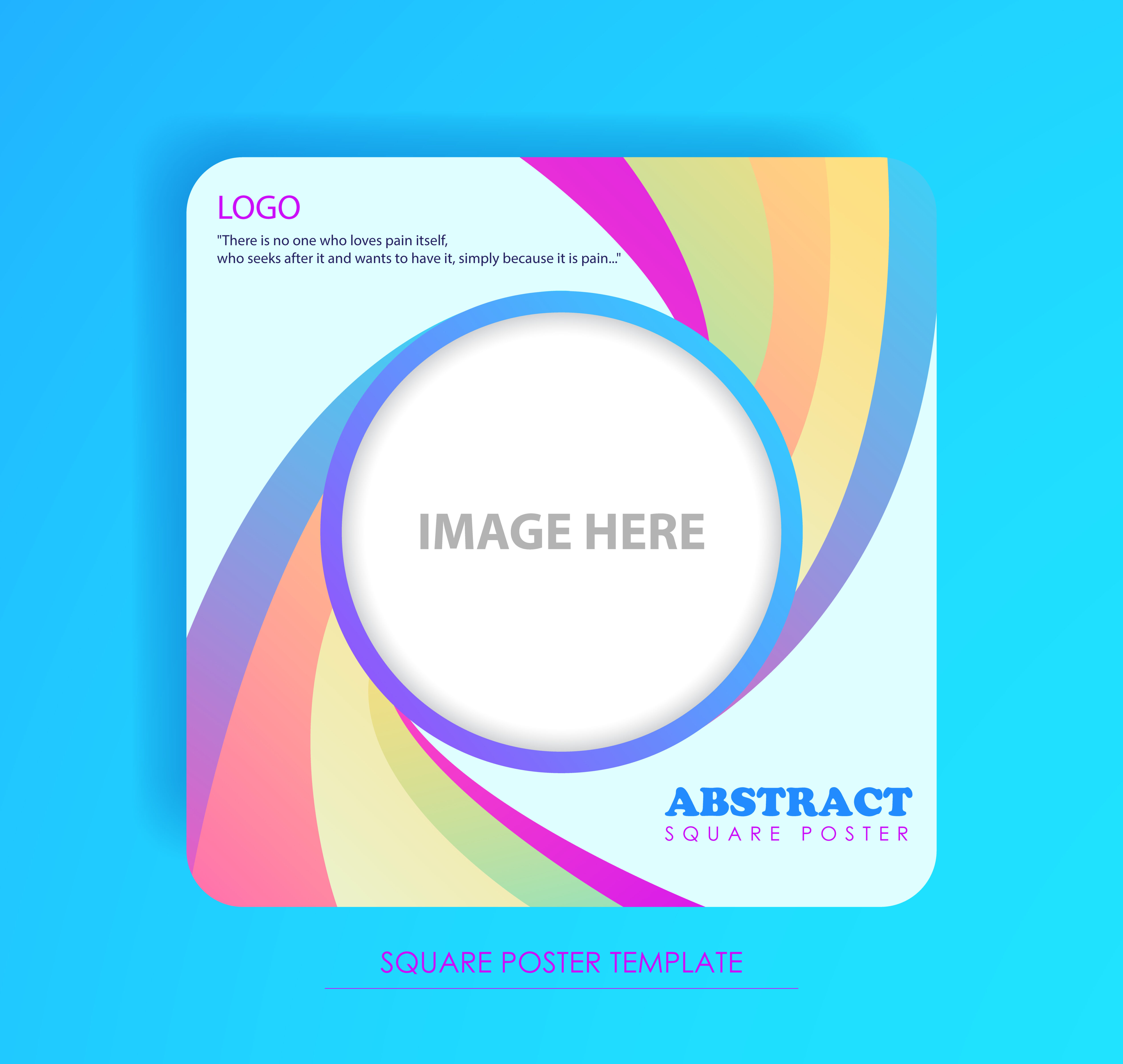 Square poster colorful design Free Vector and Free SVG