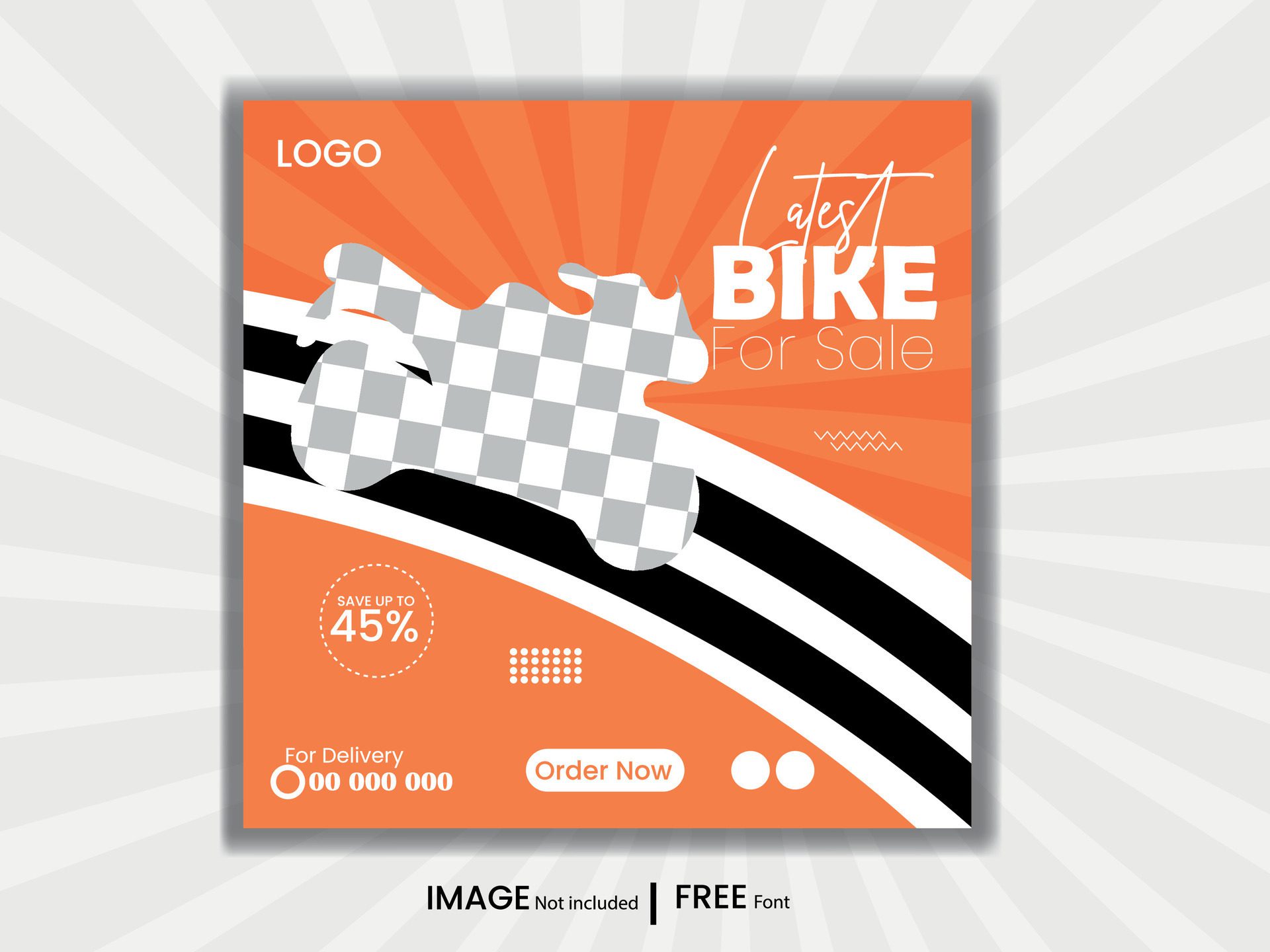 Vector Bike social media post or social media banner design template, Free Vector