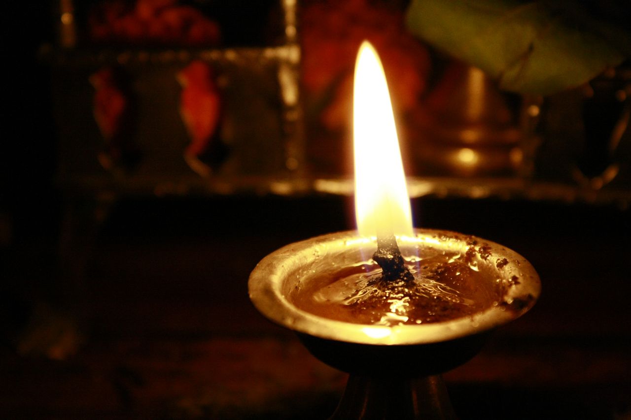 Diya Oil Lamp Hindu Prayer Stock Free