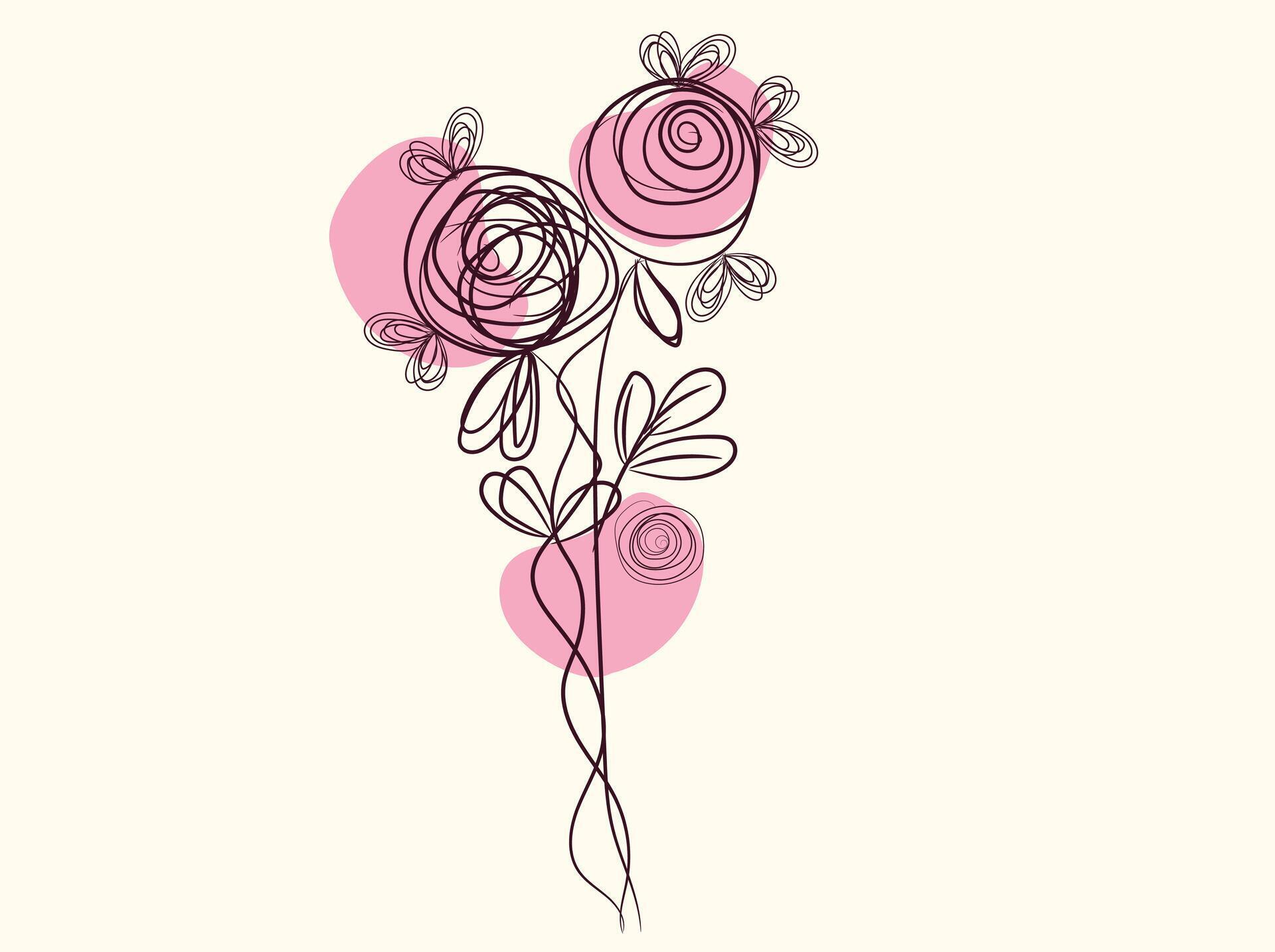 Hand drawn simple flower outline Stock Free