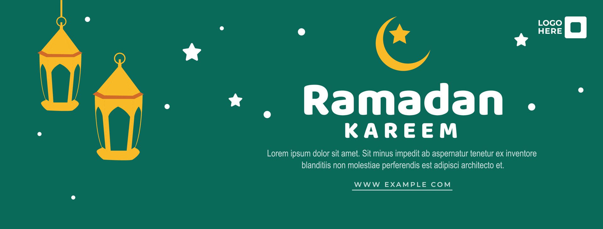 Ramadan Kareem greeting background design in green color. designs for banner templates. Free Vector