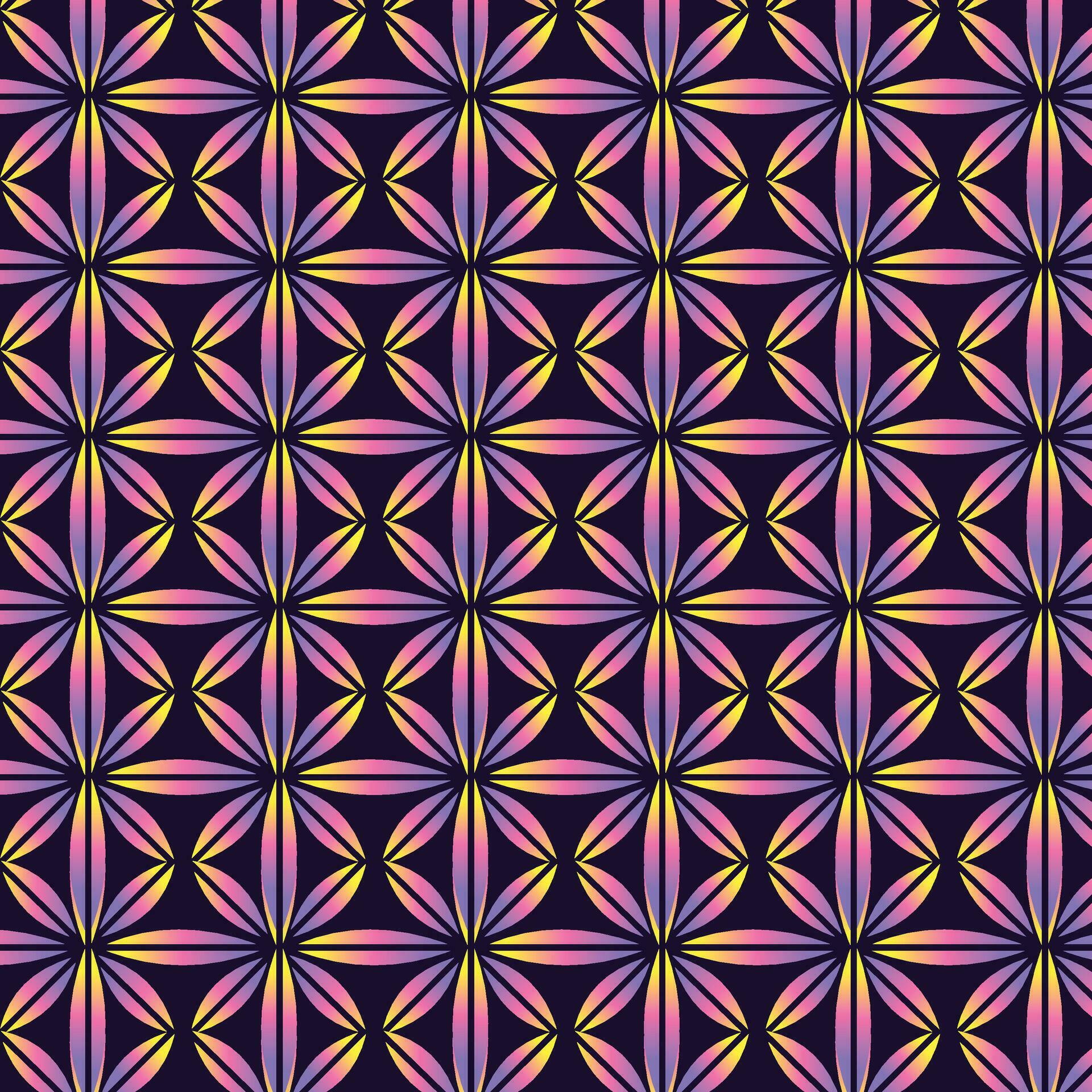 Colorful gradient ornamental rainbow flower decorative element vector wallpaper design illustration isolated on square dark background. Stock Free and Free SVG