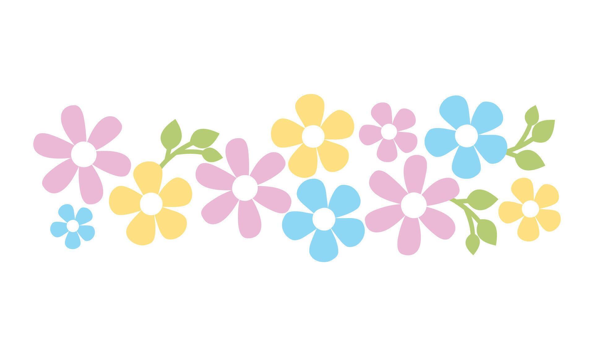 Hand drawn beautiful spring flower pack Stock Free