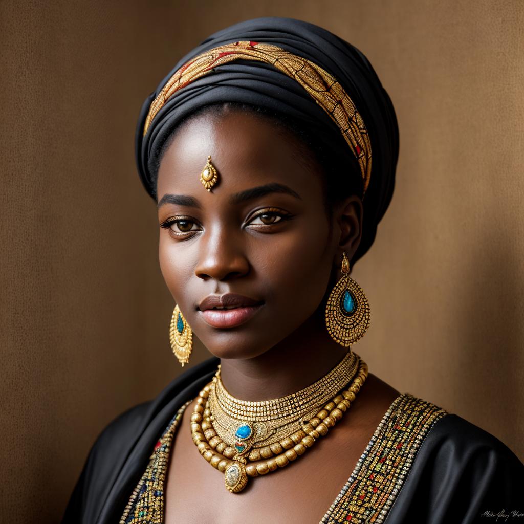 African portrait with jewelry by @ai_generated