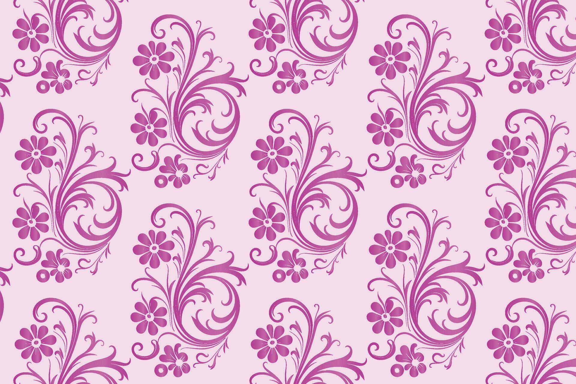 Pink Floral Pattern with Swirls and Flowers Stock Free and Free SVG