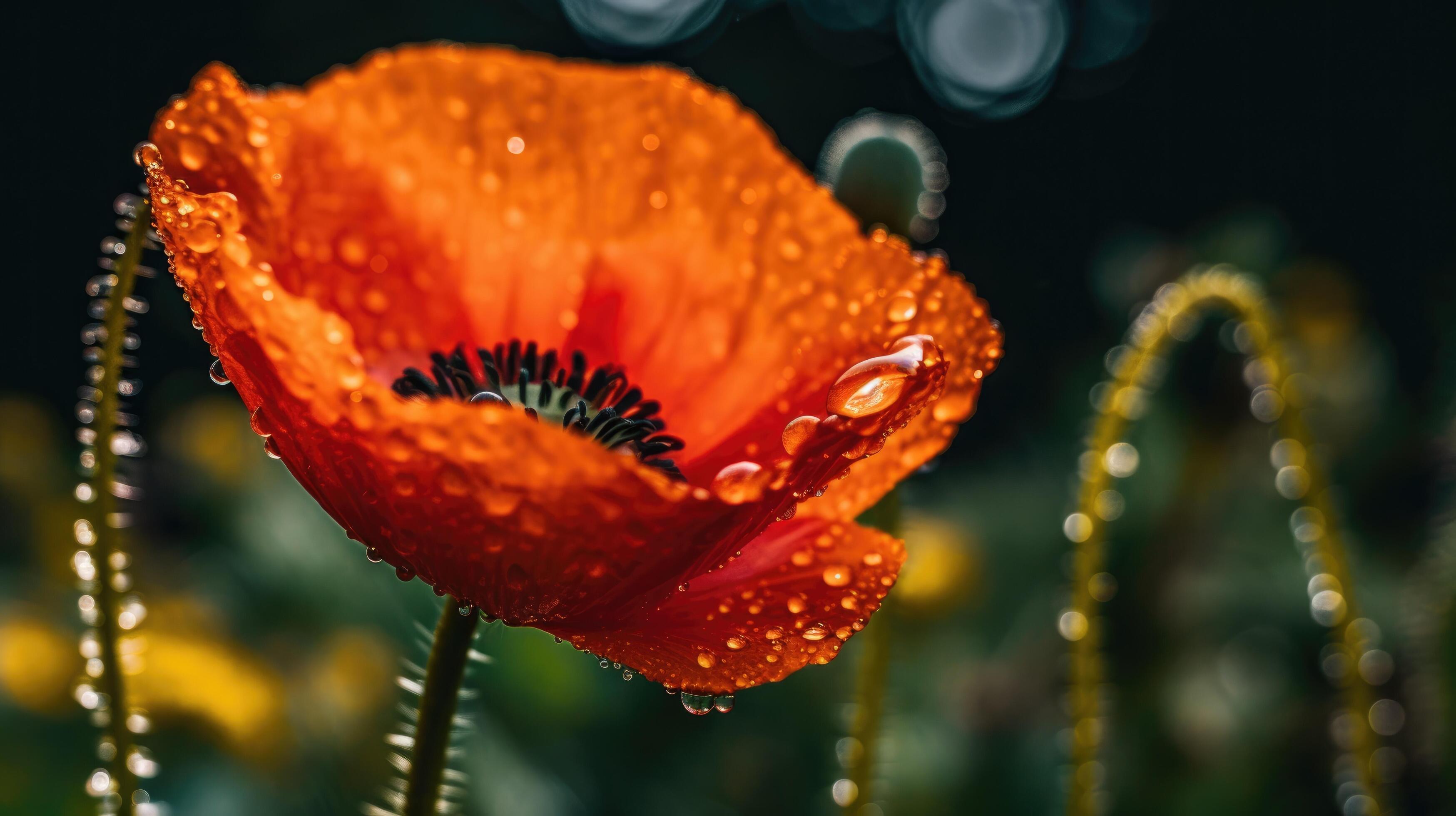 Poppy flowers. Illustration Stock Free