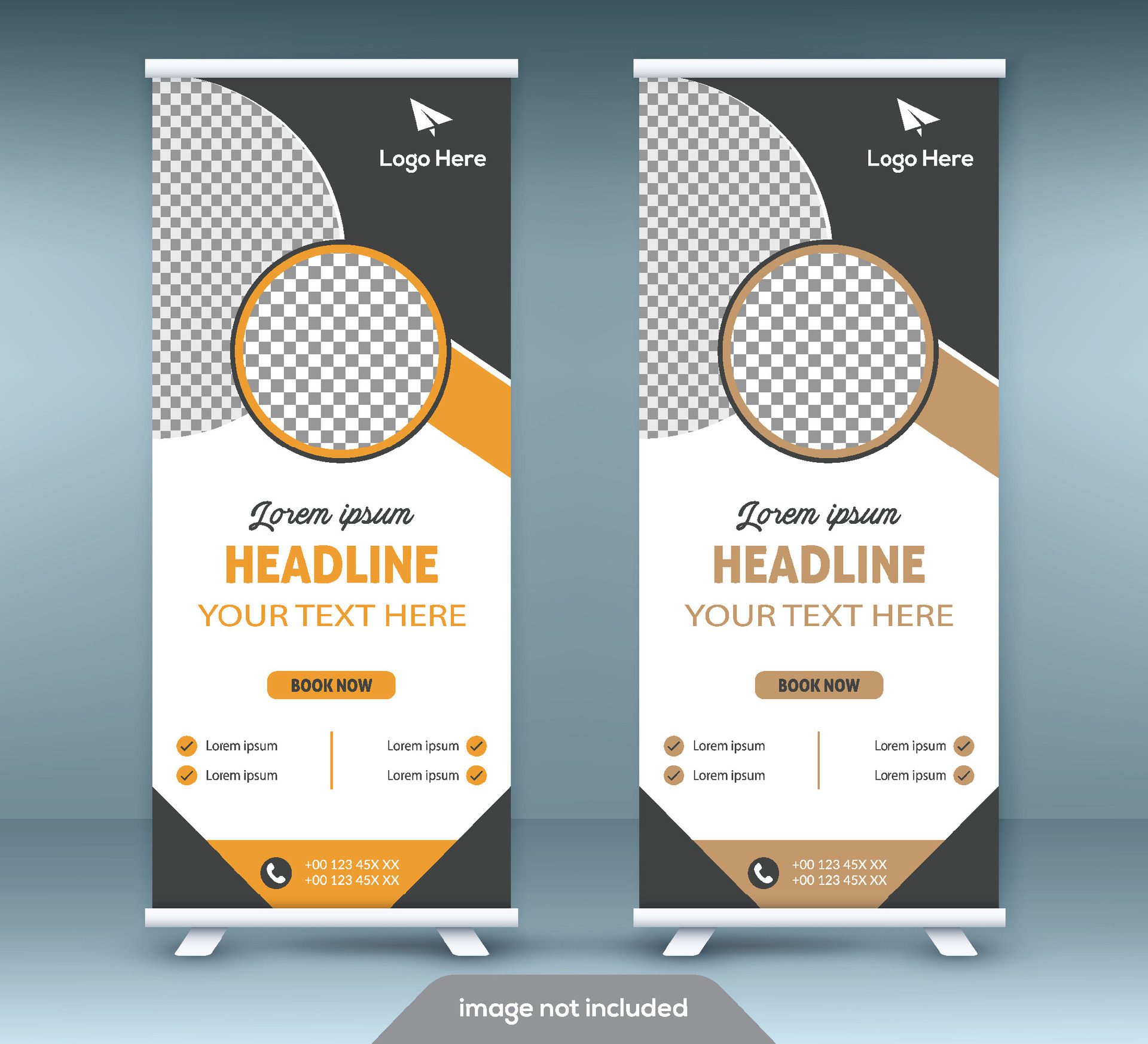 Roll up banner stand template design. Vertical banner template. Universal stand for conference, seminar, exhibitions Free Vector