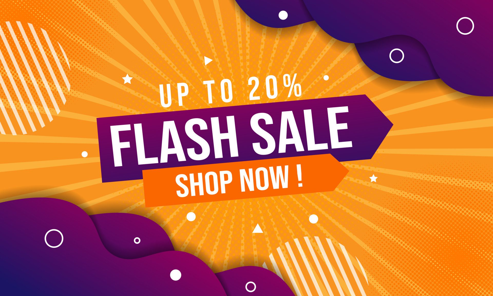 Modern dynamic for flash sale banner template design, special offer flash sale set Free Vector