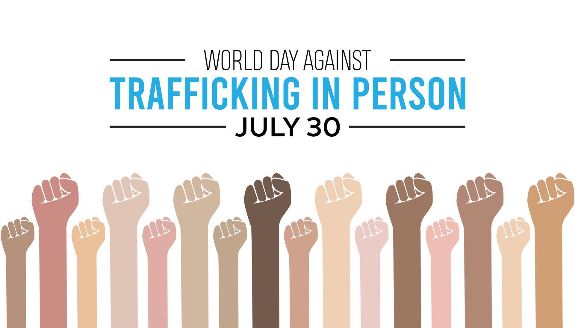 World day against trafficking in person observed every year in July. Template for background, banner, card, poster with text inscription. Free Vector