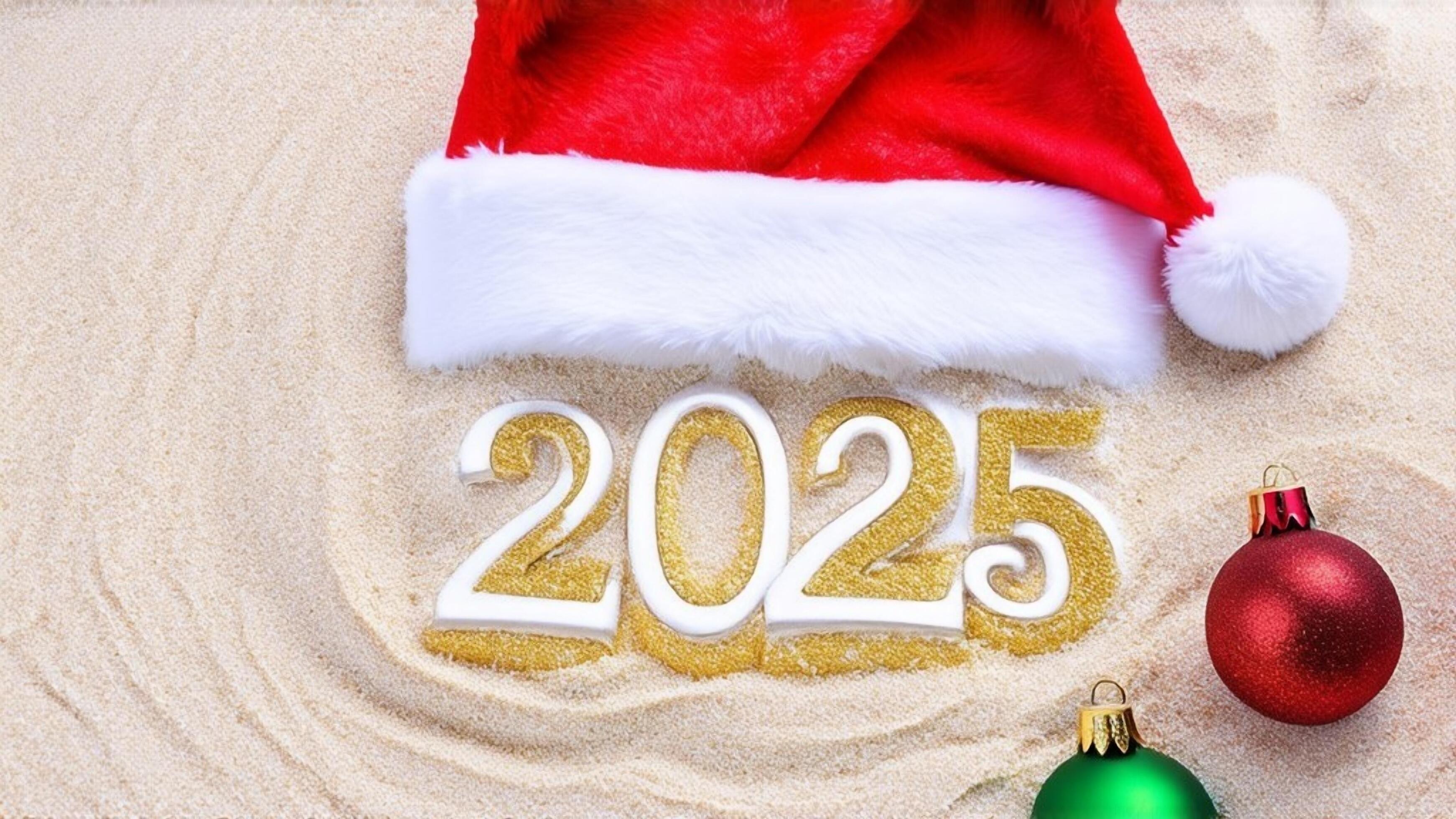 2025 New Year background, 2025 greeting card and logo design Stock Free