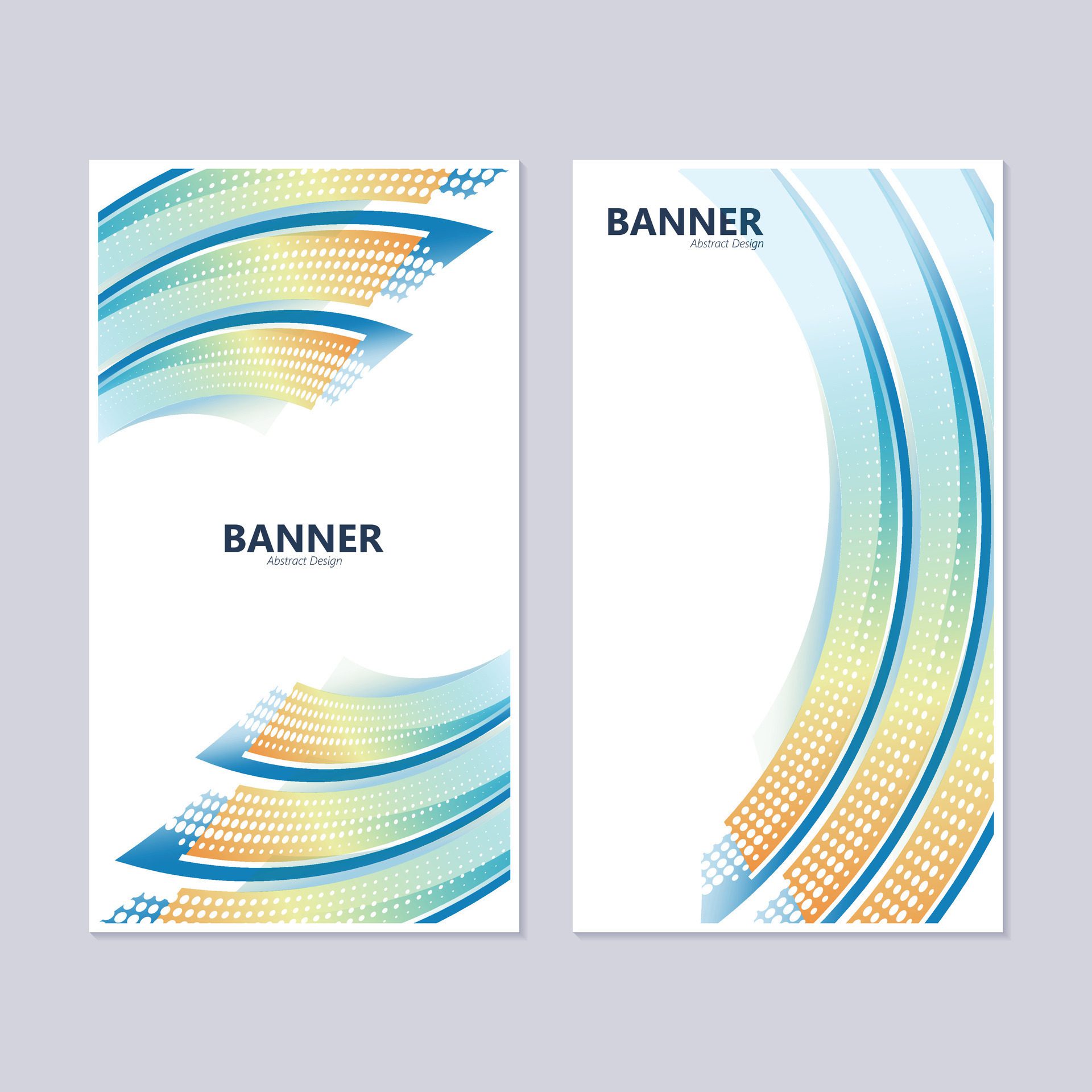 colorful abstract wave banner design Free Vector