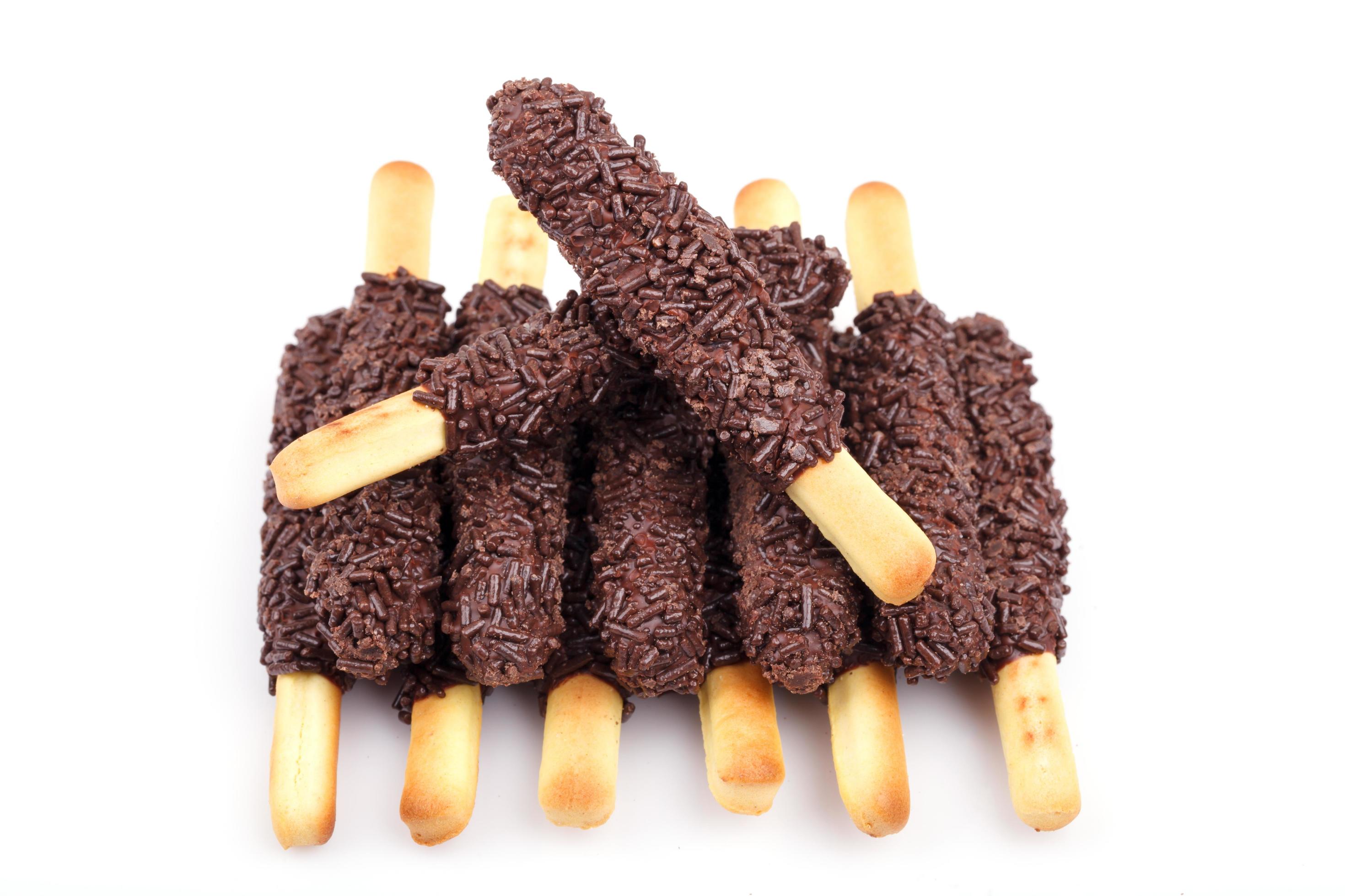 snack food biscuit stick chocolate coated Stock Free