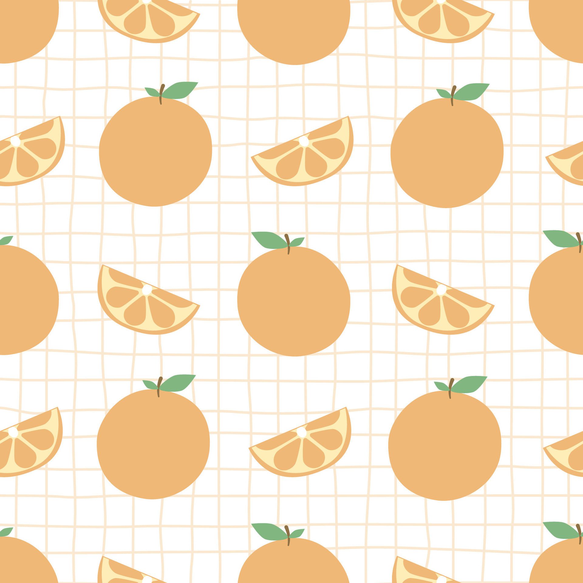 Seamless pattern with orange Free Vector