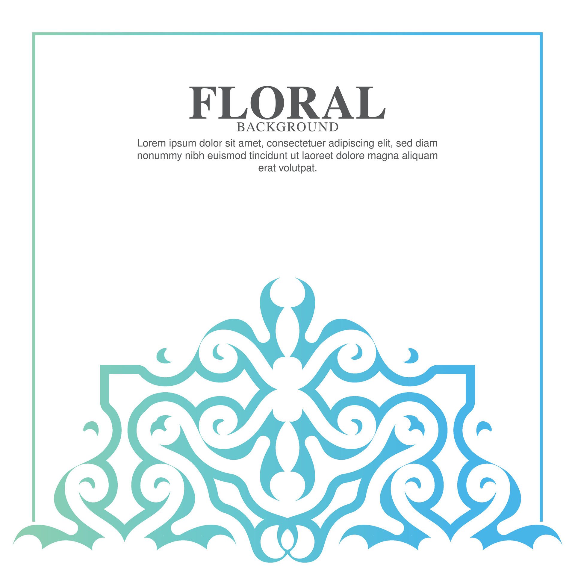 Floral background blue banner design Free Vector