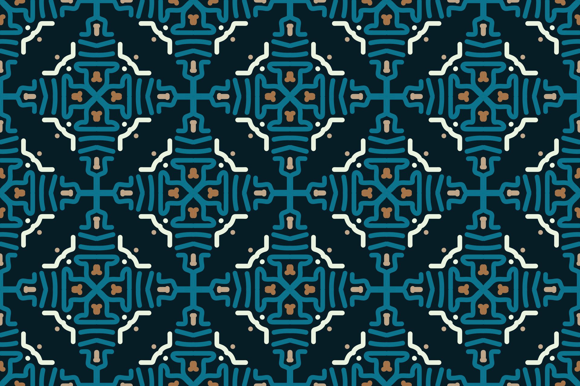 vintage seamless pattern with blue color Free Vector