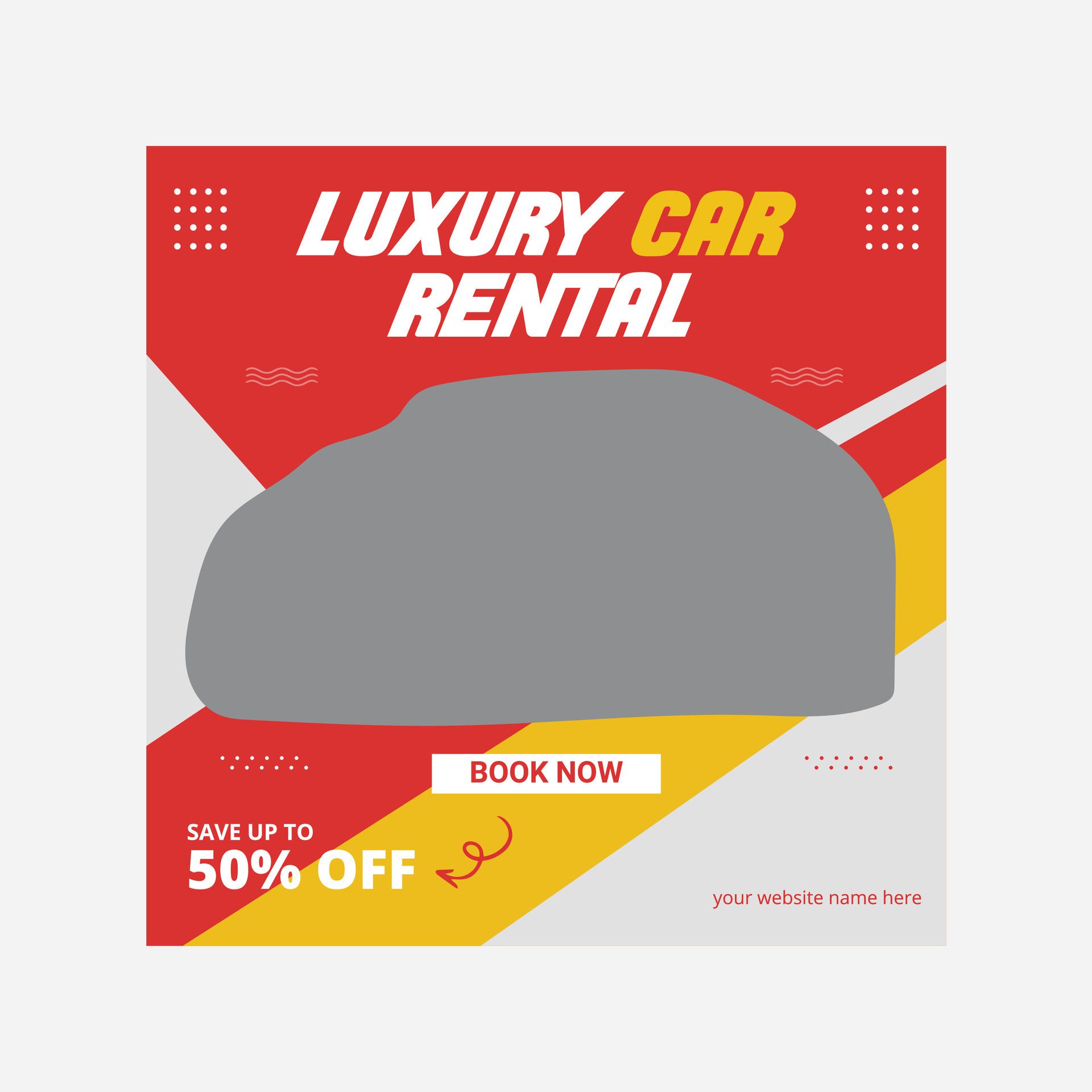 Car rental social media post template banner for promotion Free Vector