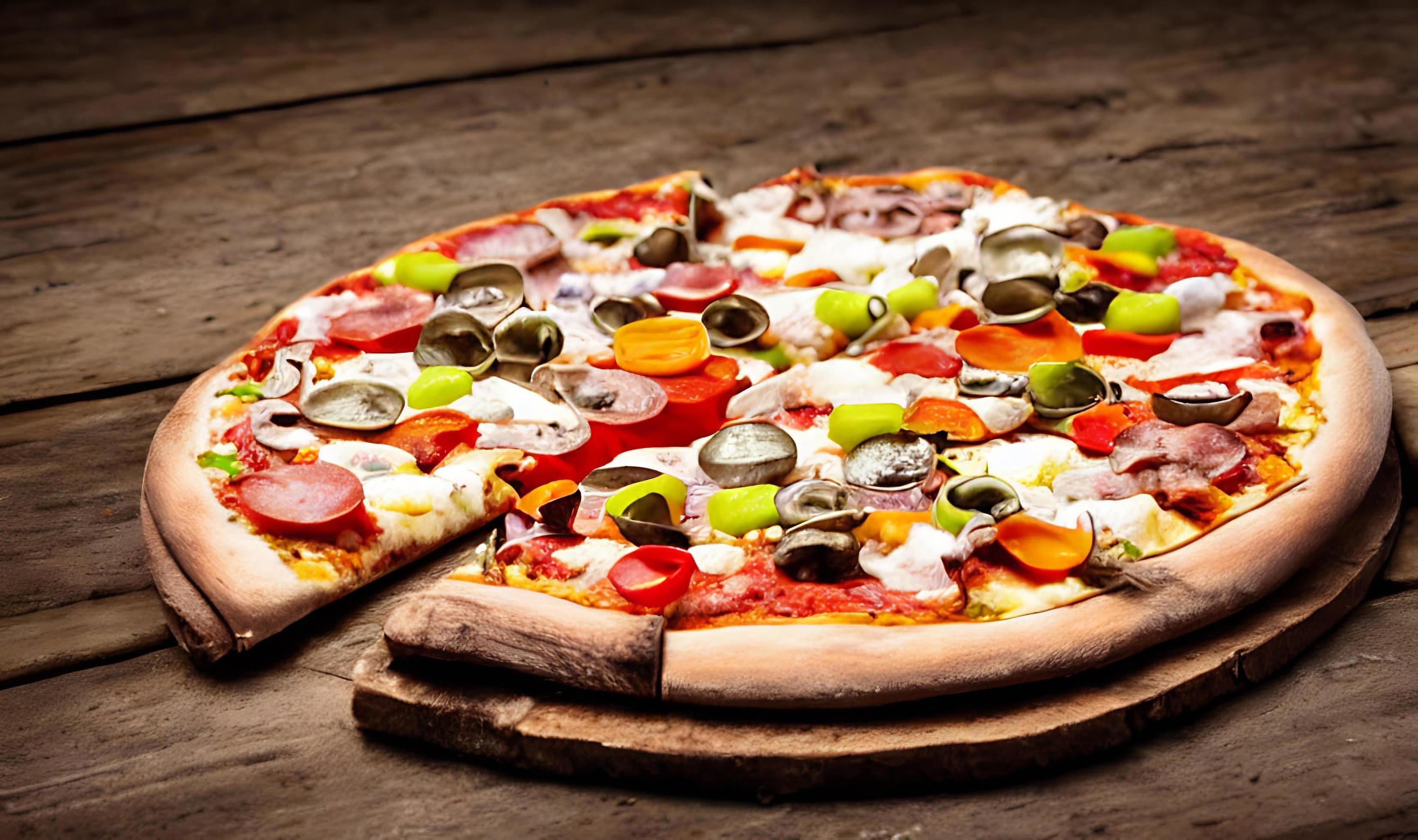 Pizza. Traditional Italian cuisine fast food. Stock Free