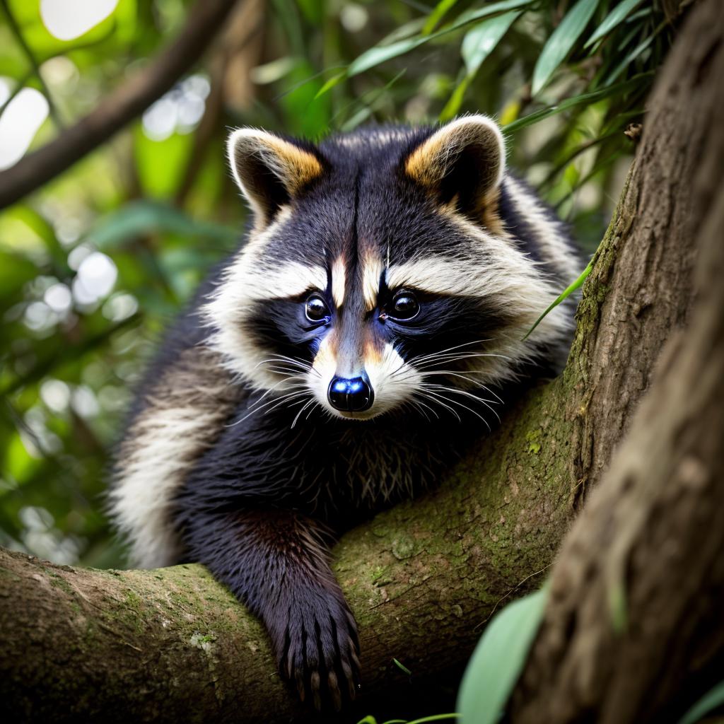 The animal racoon in by @ai_generated