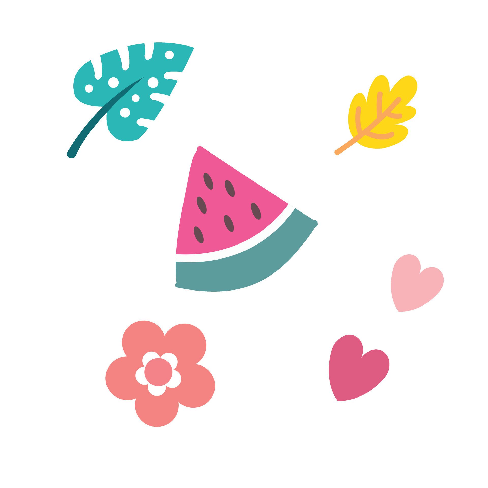 cute children,leaf,watermelon seamless pattern, good for your printed product Free Vector